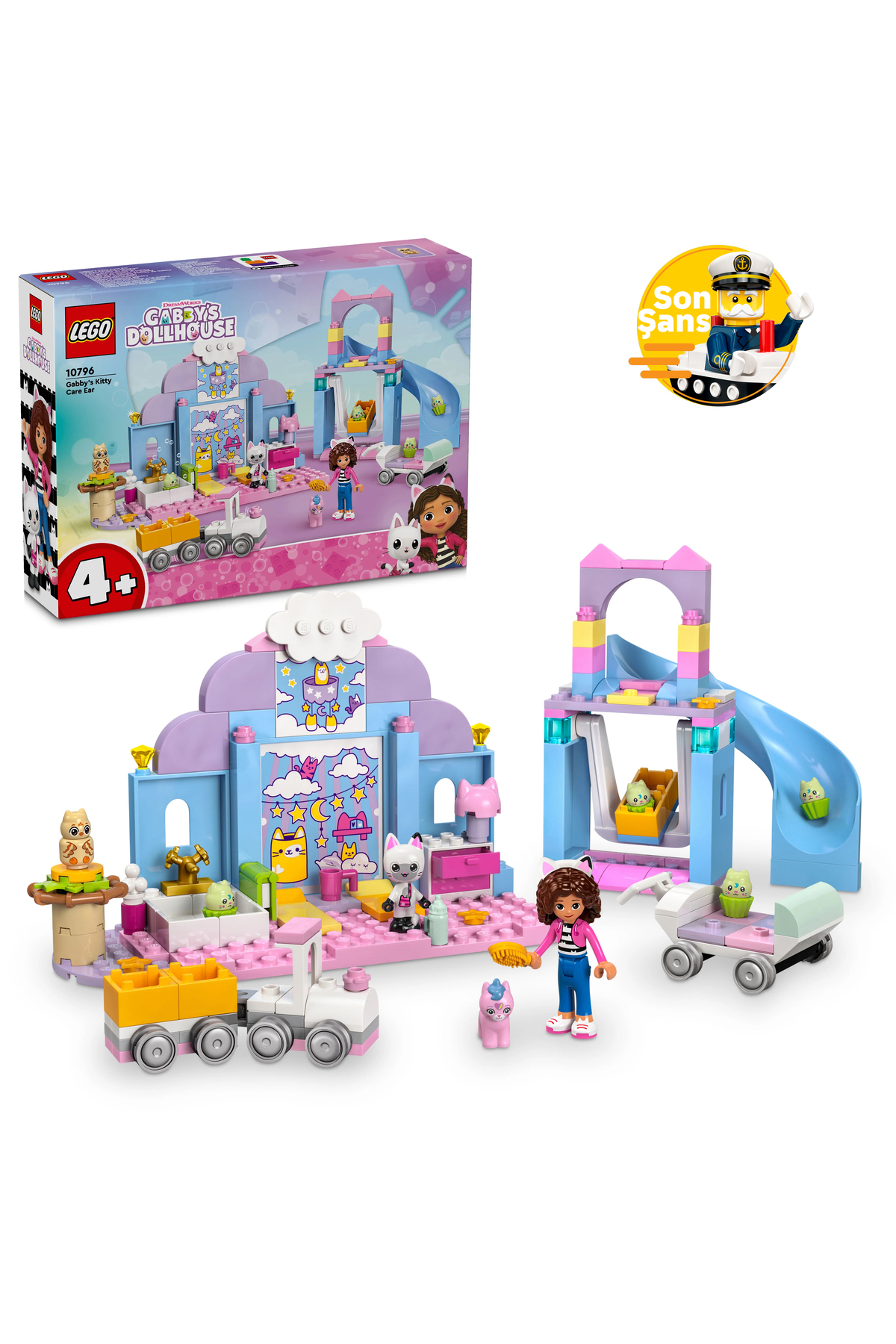 لگو و اسباب بازی های ساخت محور ® خانه عروسکی GABBY'S KITTEN CARE ROOM 10796 4+ ست ساختمان خلاق 165P اورجینال LEGO