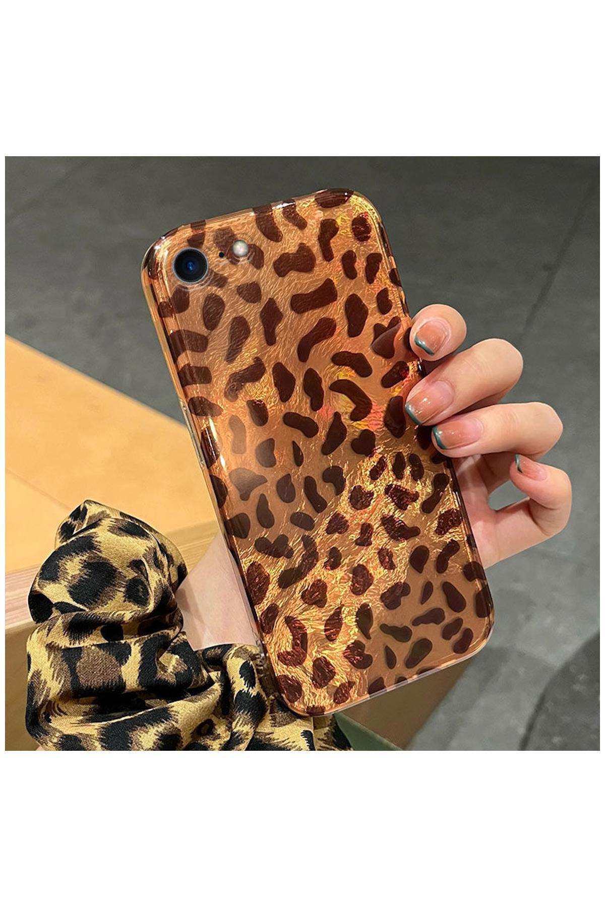 کاور و قاب سازگار APPLE IPHONE SE 2020 ZEBANA LUXE LEOPARD SILICONE CASE DESERT TITANIUM اورجینال Zebana