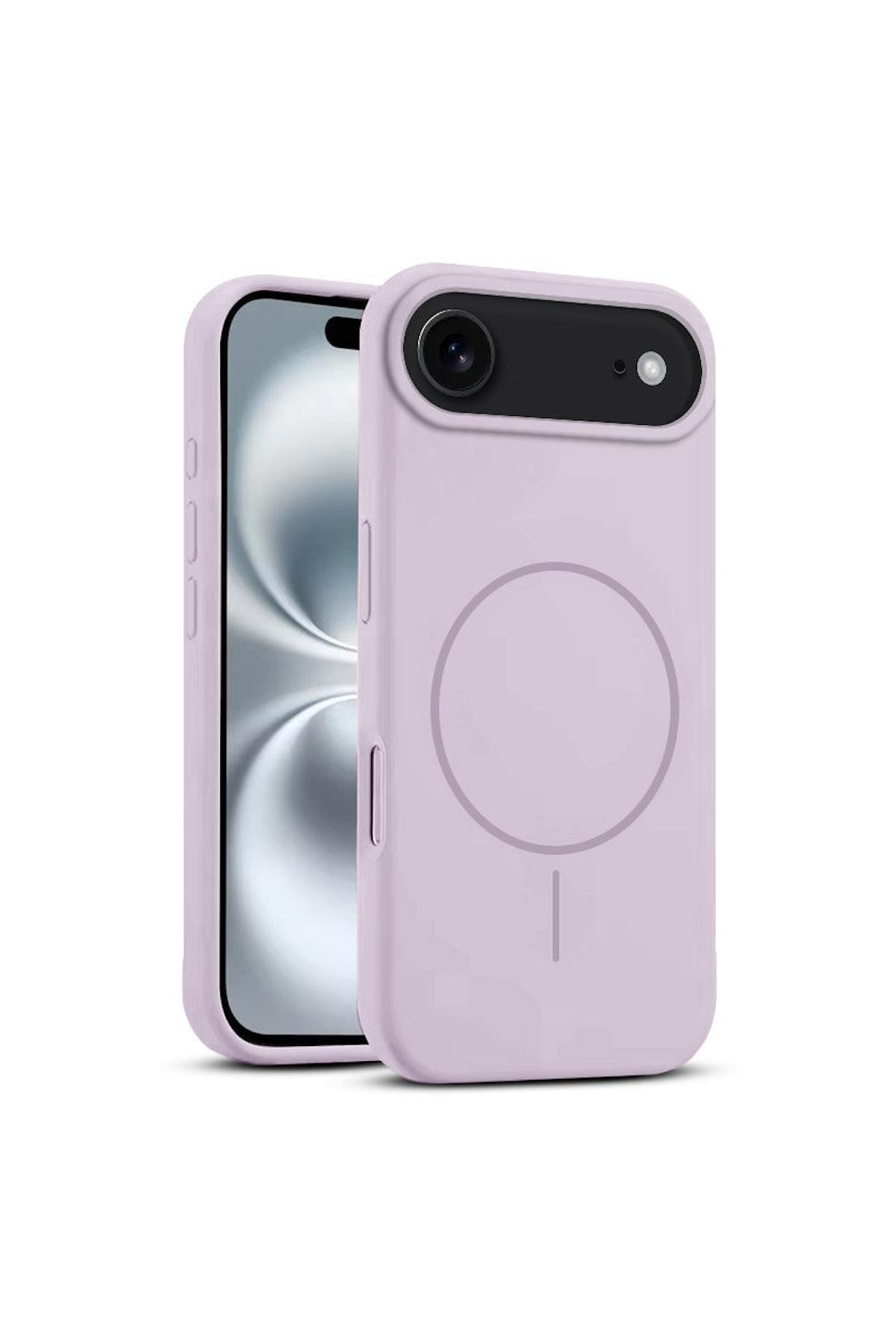 کاور و قاب APPLE IPHONE 17 AIR COMPATIBLE CASE سیلیکونی مایع نرم با پشتیبانی از شارژ بی سیم LILAC اورجینال Zebana
