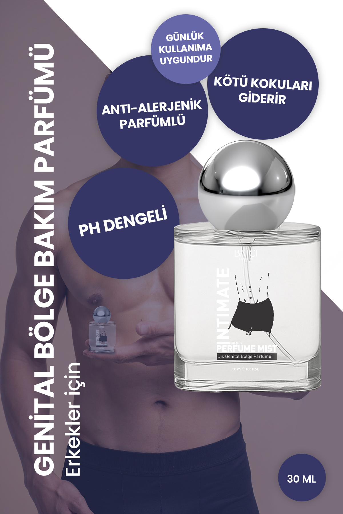 عطر مردانه مخصوص ناحیه تناسلی خارجی باتچی 30 میلی لیتر