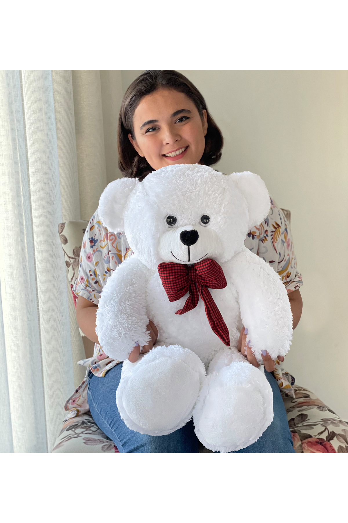 اسباب بازی های پشمی 100 سانتی متری پاپیون خرس عروسکی مخصوص عاشقان Pandamkee