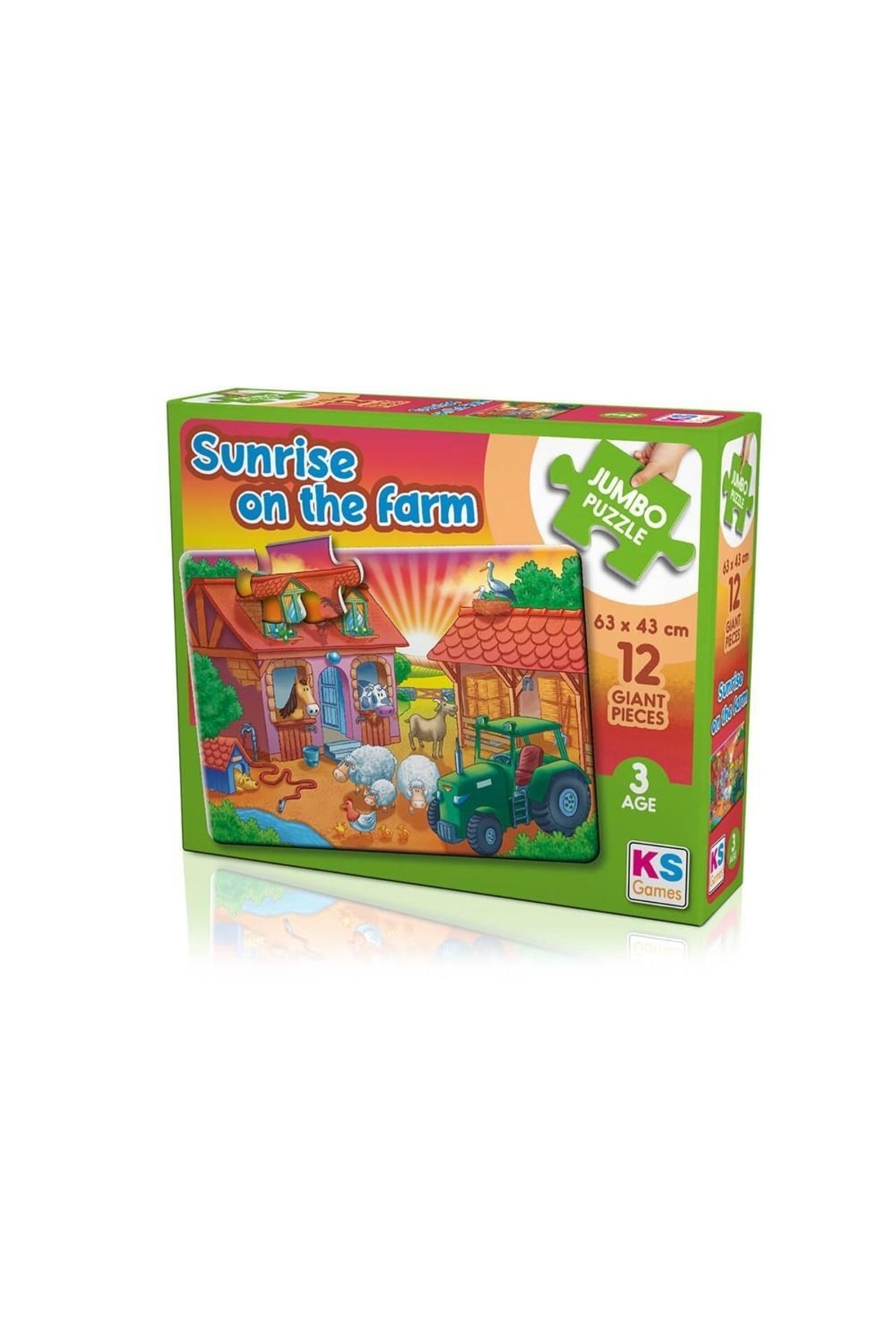 پازل KS JUMBO 12 قطعه طلوع آفتاب در مزرعه اورجینال Ks Games