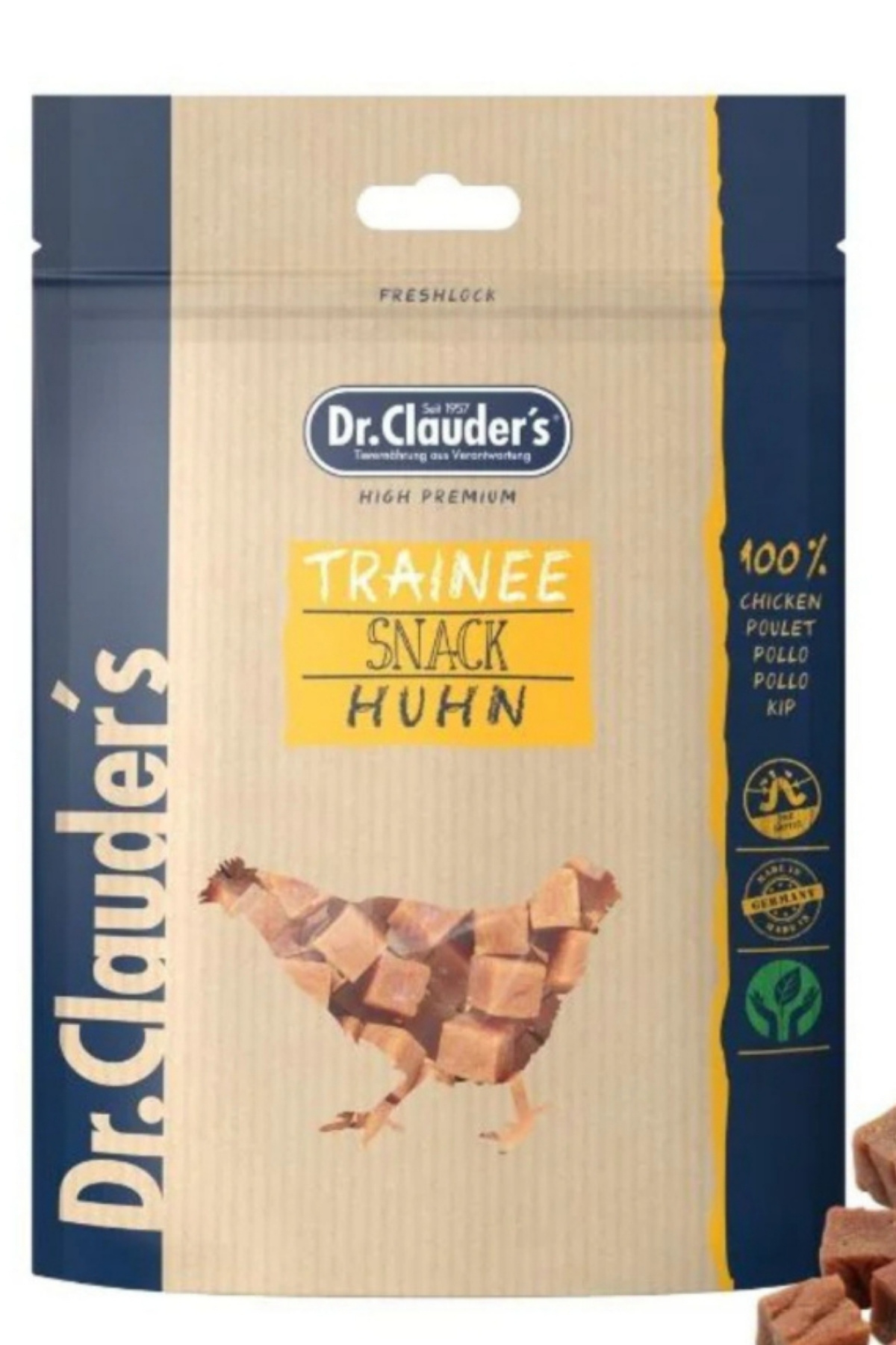 تشویقی گربه و سگ دکتر کلاودر Dr. Clauder'S Dr. Clauder’s با مرغ، ۸۰ گرم، مدل DC-380