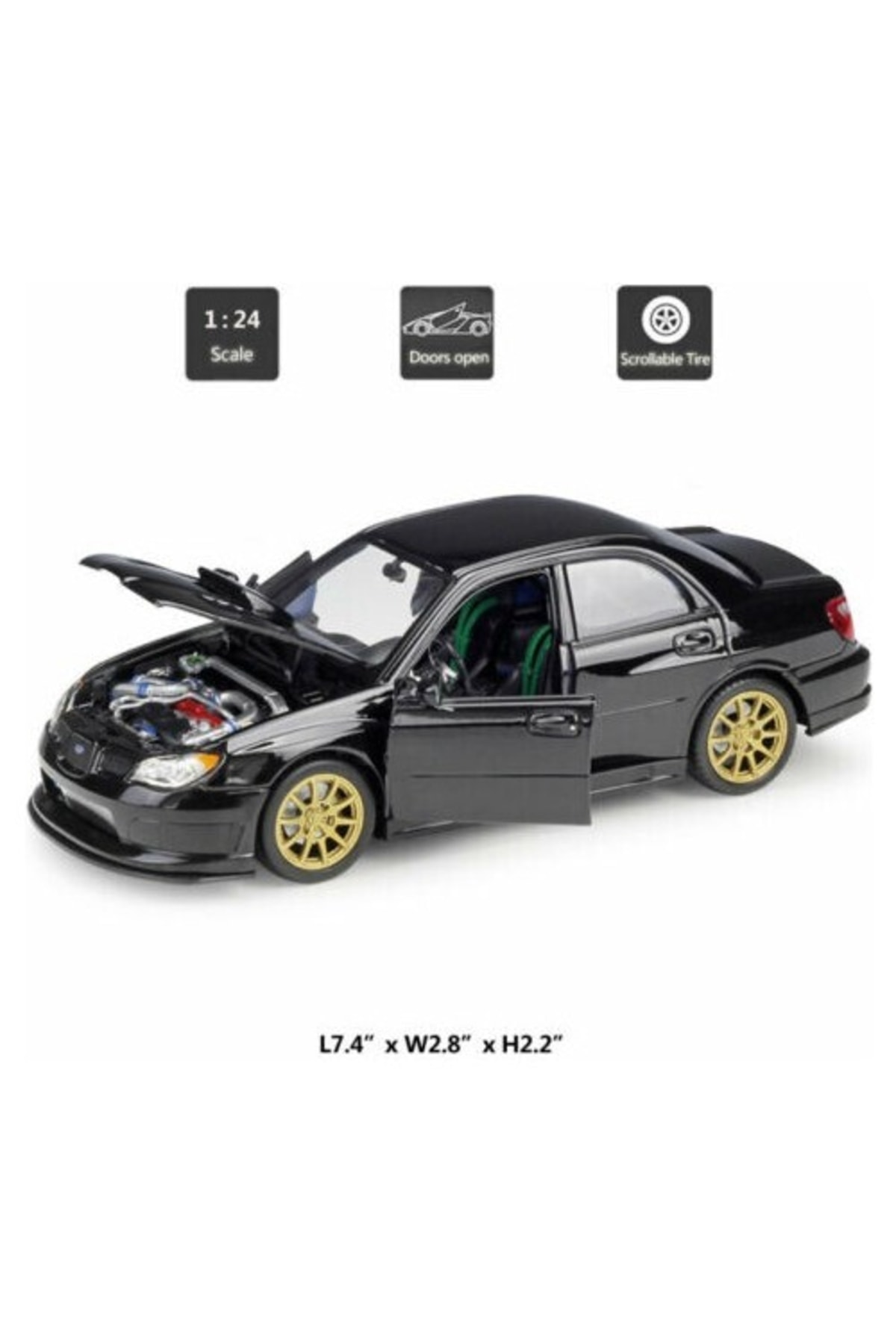 مدل خودرو سوبارو ایمپرزا WRX STI 1 24 مشکی اورجینال WELLY