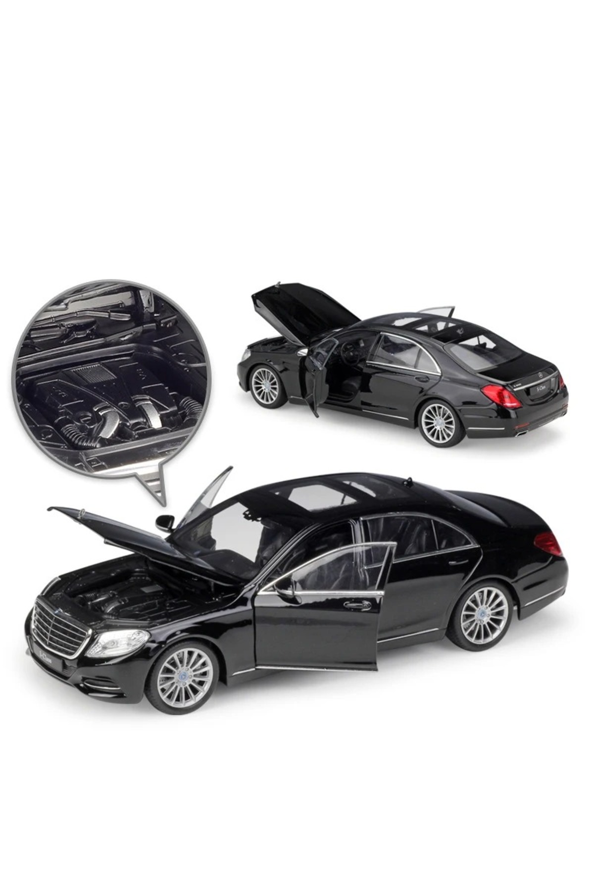 مدل خودرو مرسدس S CLASS مشکی DIECAST 1 24 مقیاس بزرگ فلزی درهای دارای مجوز باز اورجینال TRUST STORE