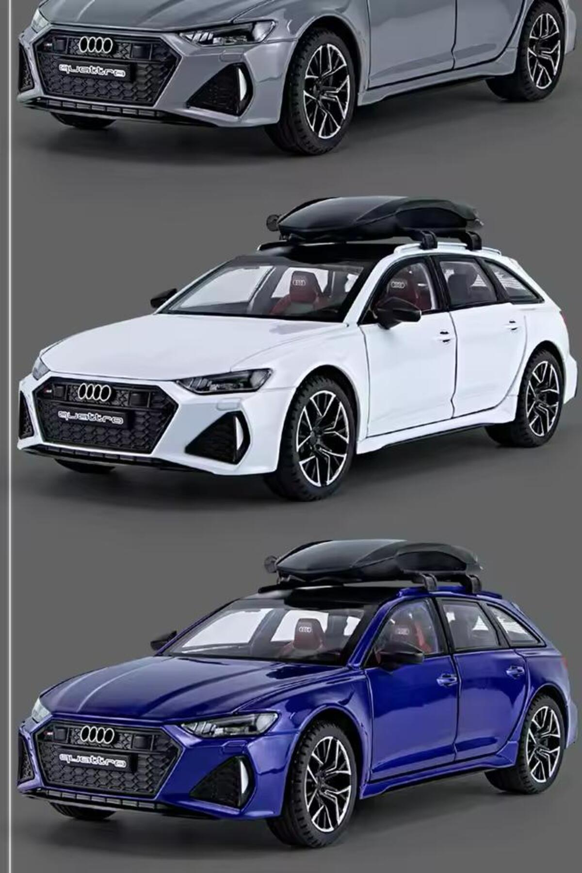 مدل خودرو آئودی RS6 WAGON STATION DIECAST ماشین باز کردن درب های بدون باتری آبی دقیقا اورجینال scntoys