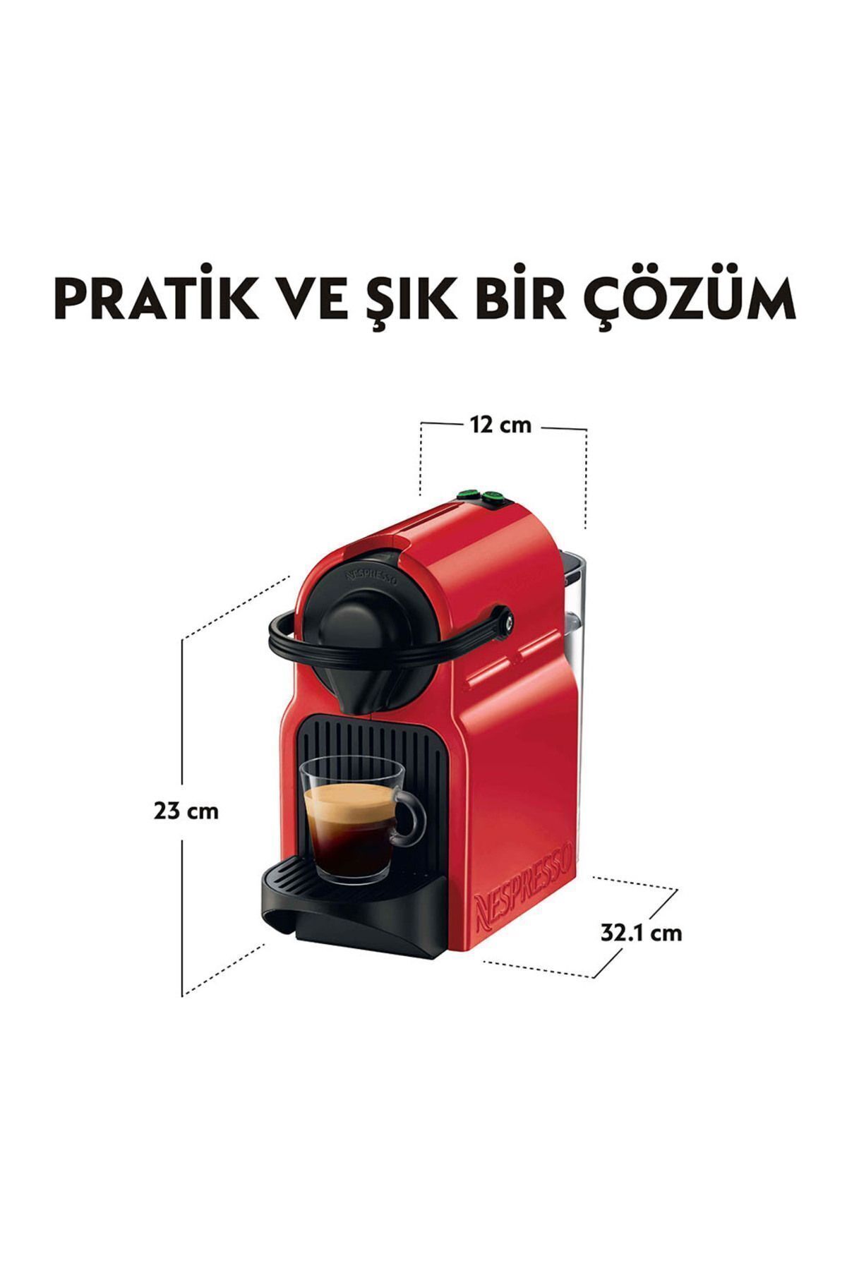 دستگاه اسپرسو و کاپوچینو قهوه ساز اینیسیا C40 قرمز اورجینال Nespresso