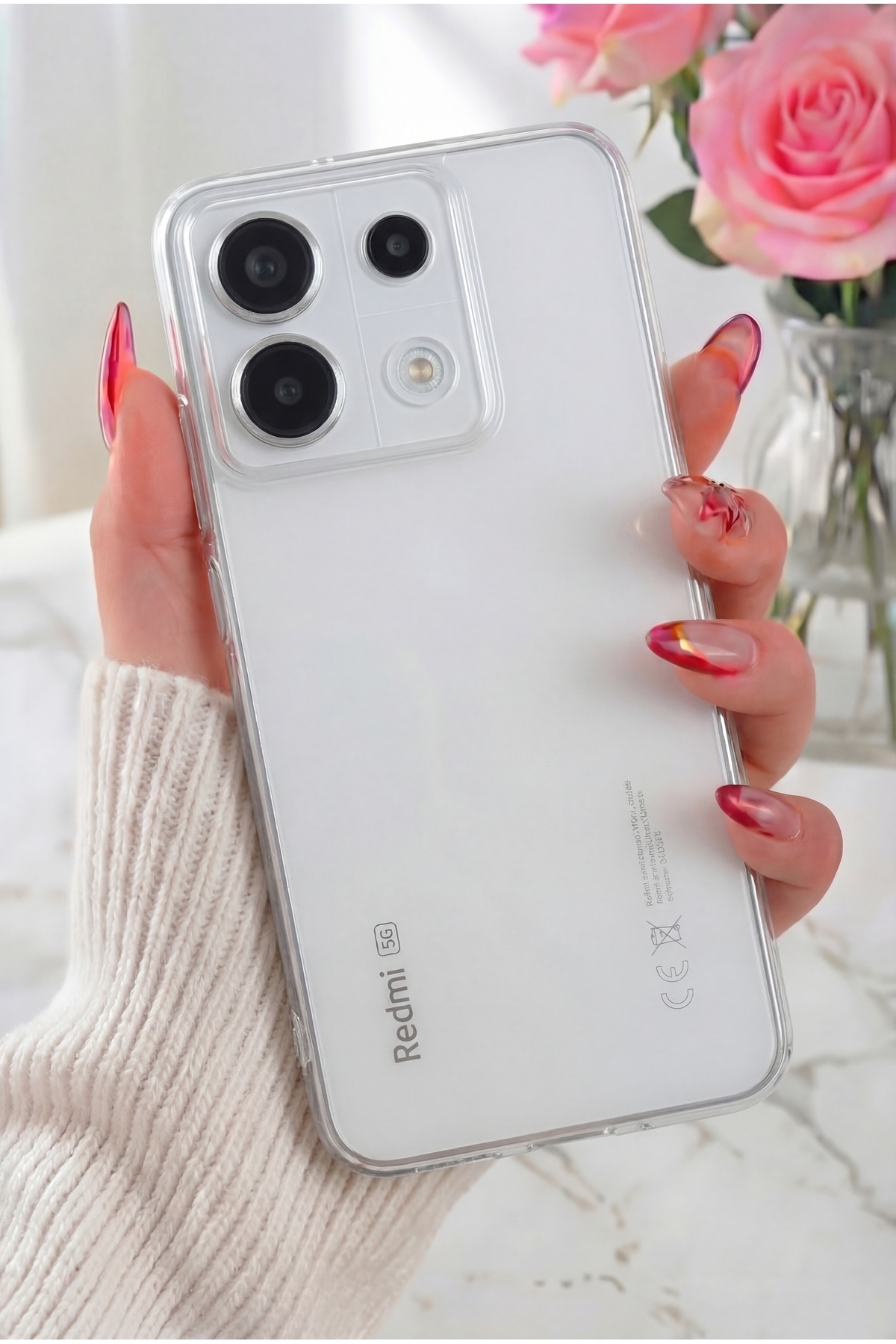 کاور و قاب REDMI NOTE 13 PRO 5G | پوشش محافظ سیلیکونی شفاف انعطاف پذیر بدون رنگ از دوربین فیبکس Fibaks