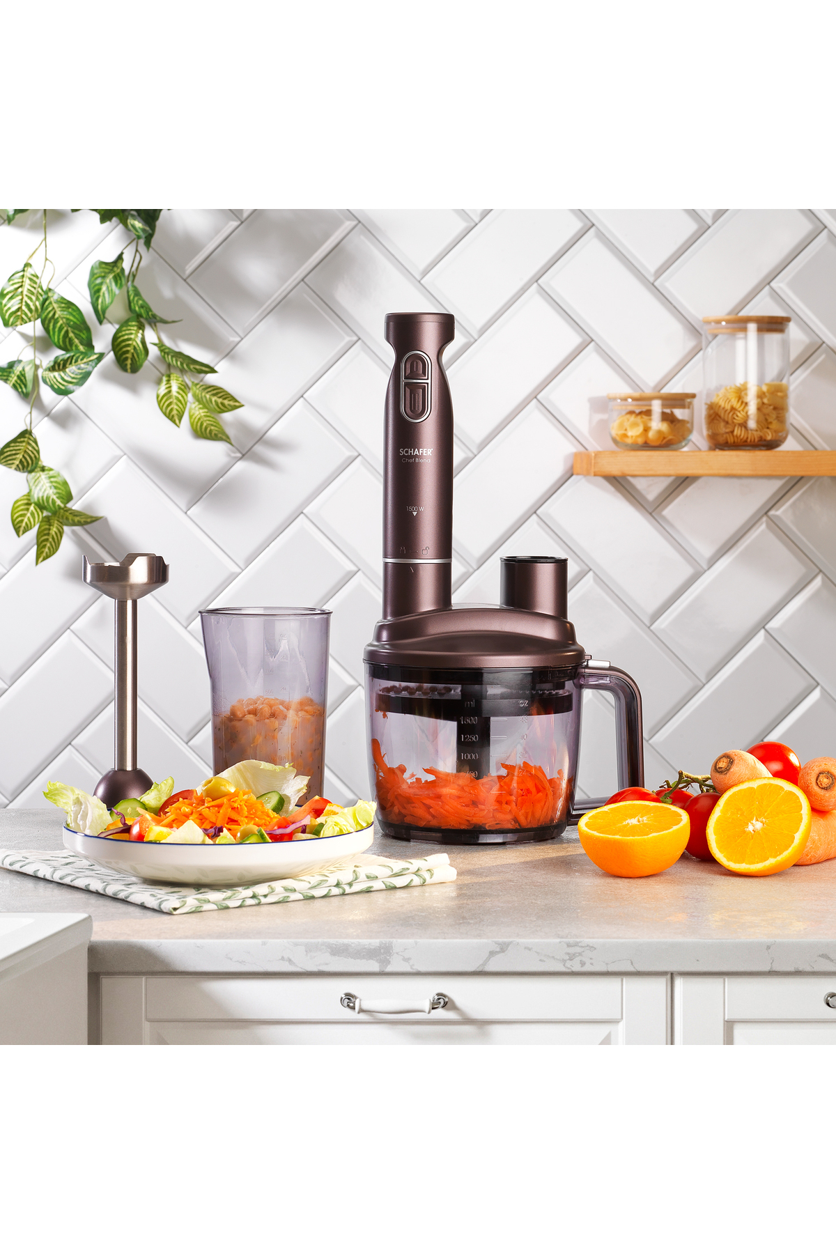 ست مخلوط کن CHEF BLEND MEGA BLENDER SET BROWN اورجینال Schafer