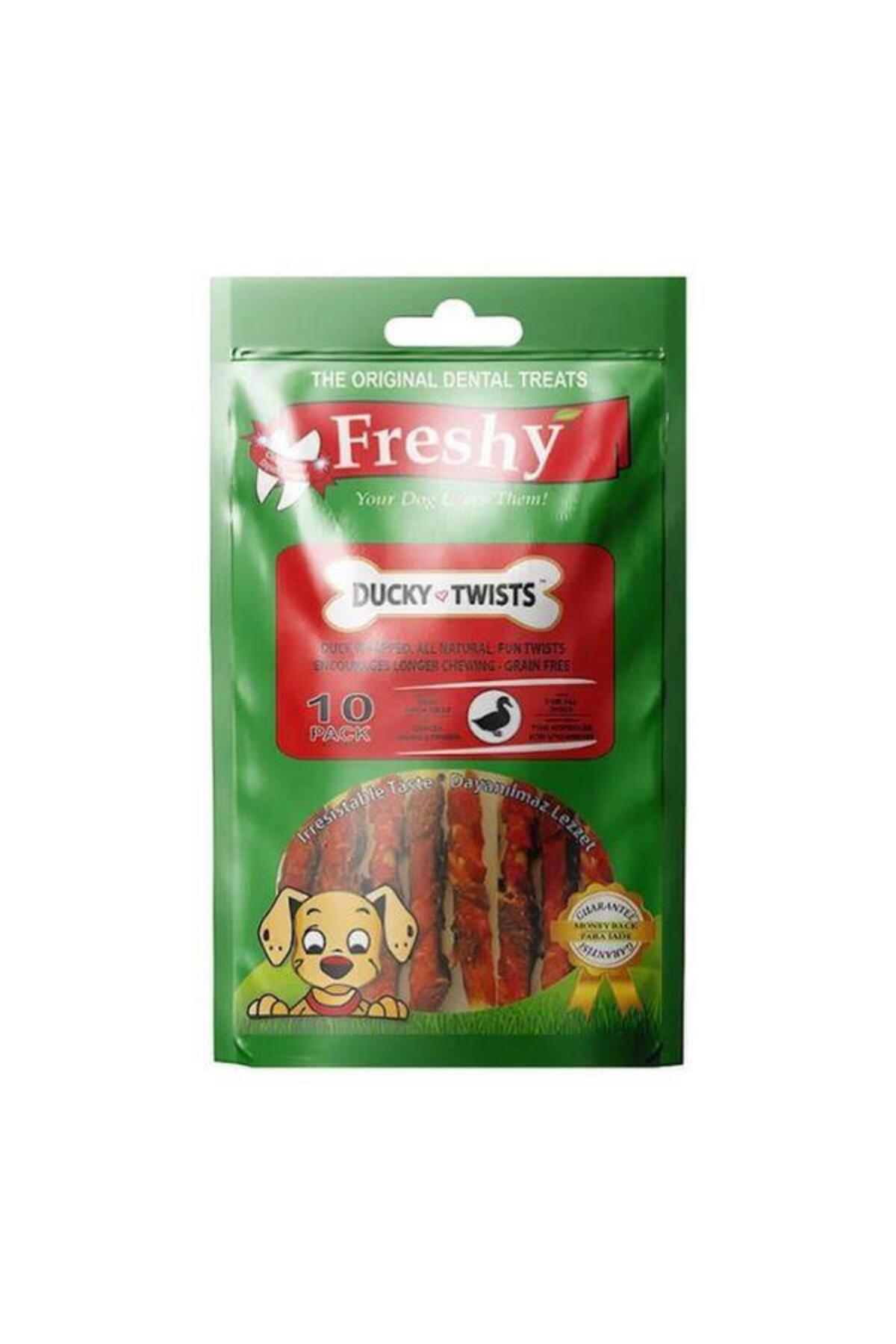 تشویقی دنتال سگ فرشی Freshy Ducky Twists با طعم اردک و خرگوش، ۹۰ گرم، ۱۰ عددی