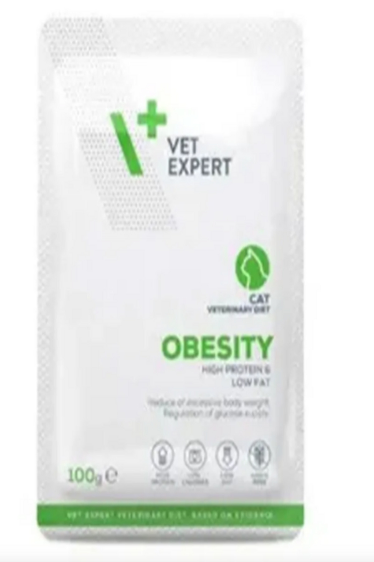 غذای مرطوب گربه اوبِسیتی وت اکسپرت vet expert، طعم بوقلمون، ۱۰۰ گرم