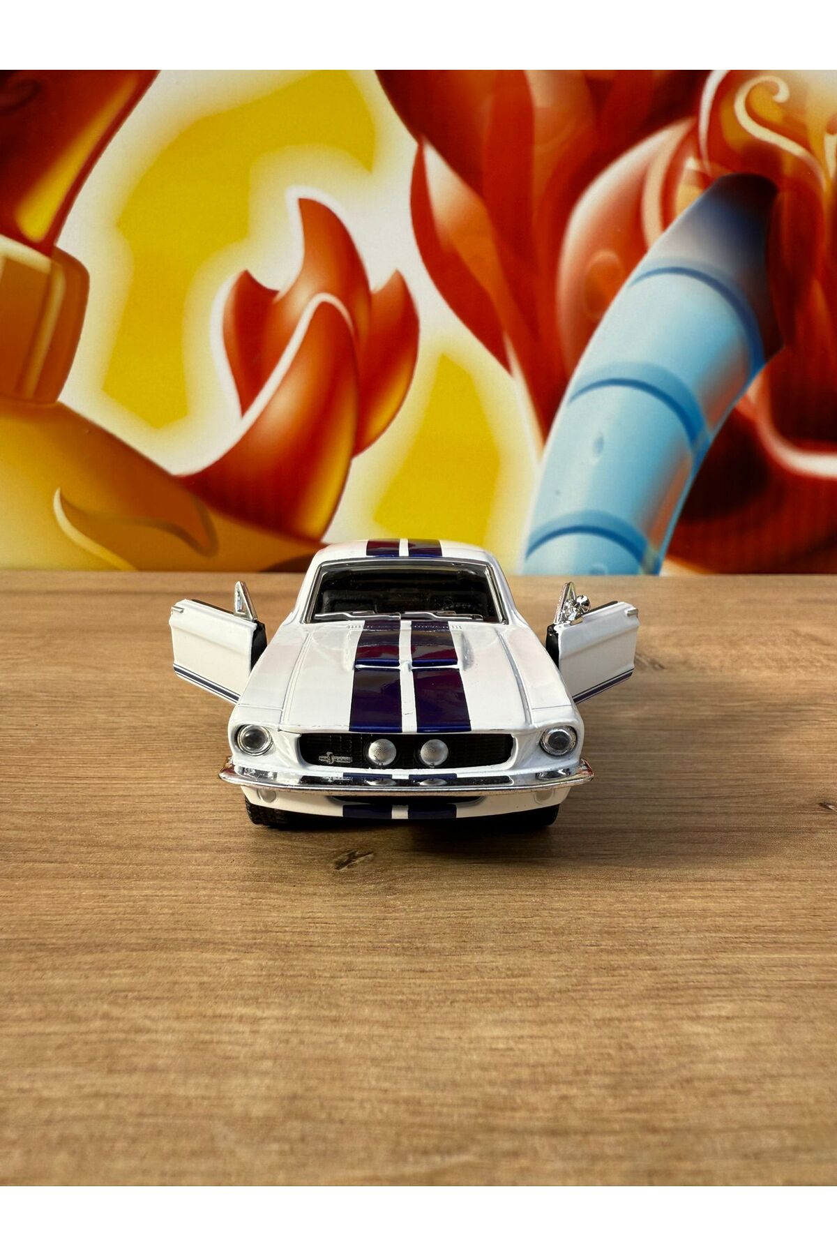 ماشین اسباب بازی فورد شلبی GT500 مدل DIECAST 1967 خودروی دارای مجوز برای باز کردن درب‌ها scntoys