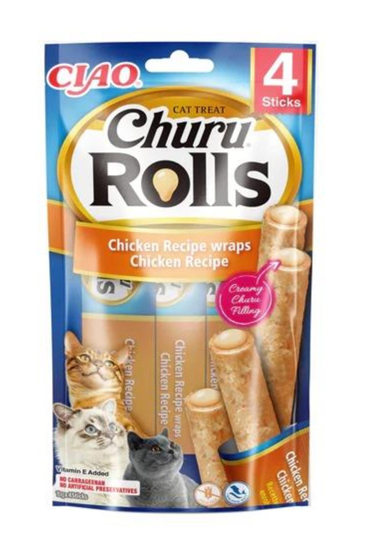 تشویقی گربه Churu Rolls Sticks با روکش مرغ، ۴×۱۰ گرم
