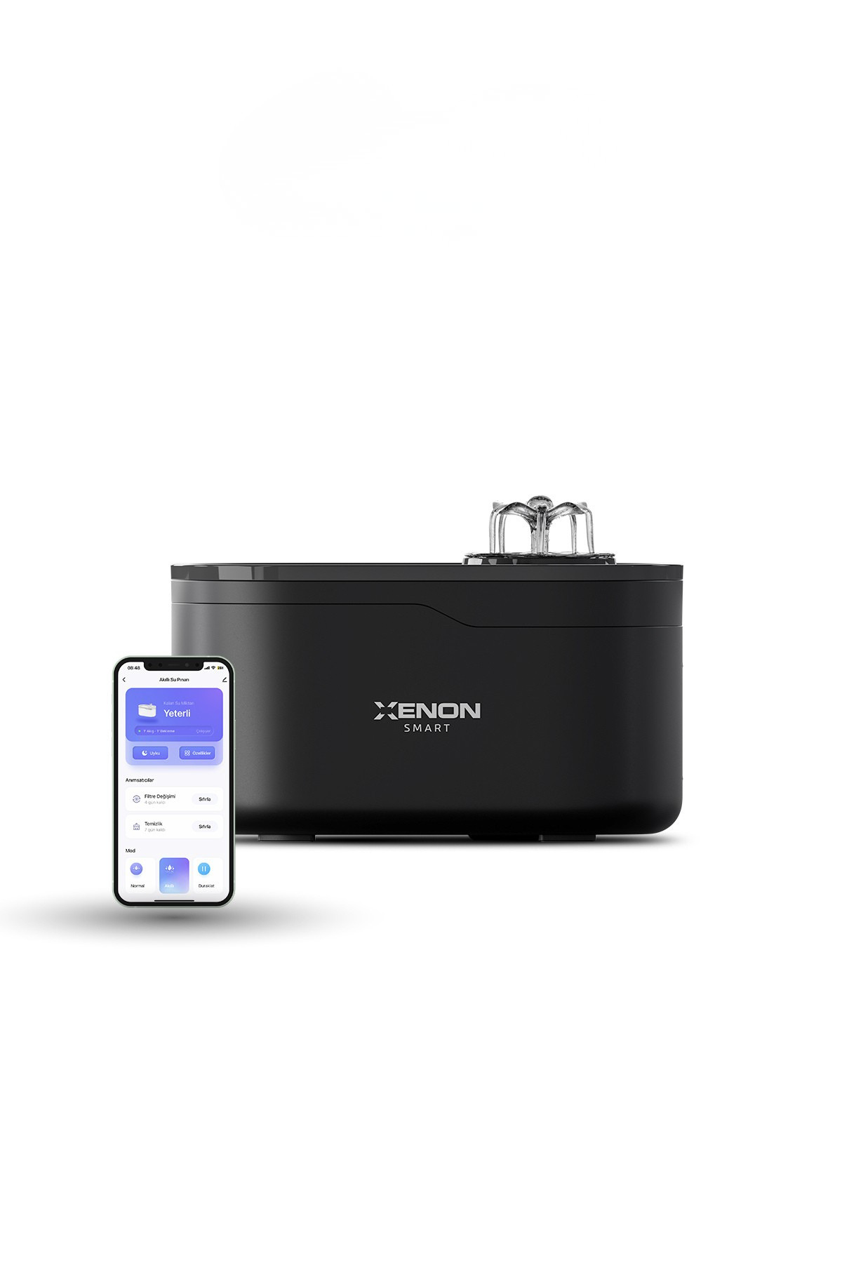آبخوری فواره‌ای هوشمند گربه زنون اسمارت Xenon Smart، وای‌فای، خودکار و مشکی X8650