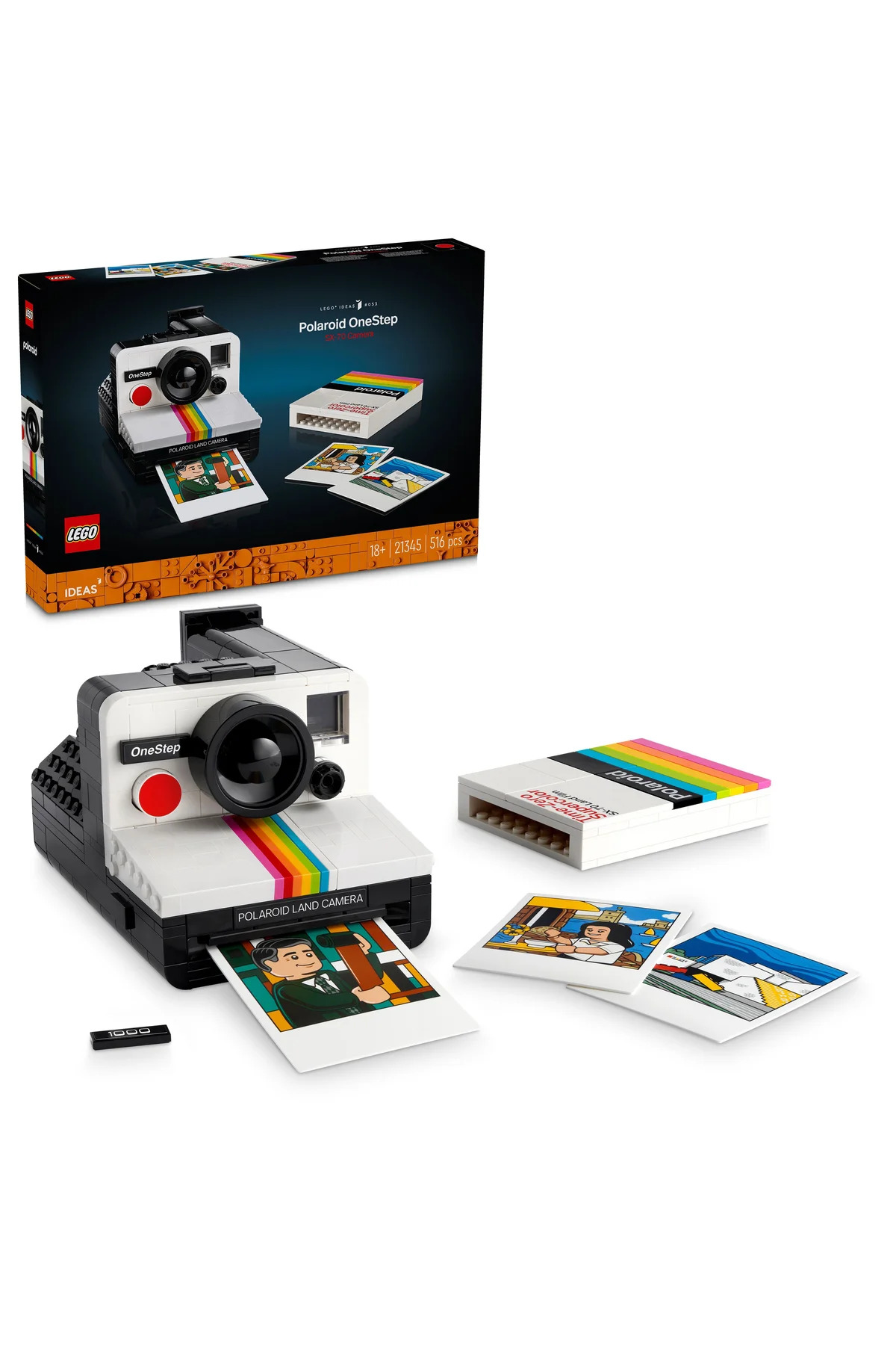 لگو و اسباب بازی های ساخت محور ® IDEAS POLAROID ONE STEP SX 70 CAMERA 21345 – ست مدل خلاقانه برای بزرگسالان 516P اورجینال LEGO