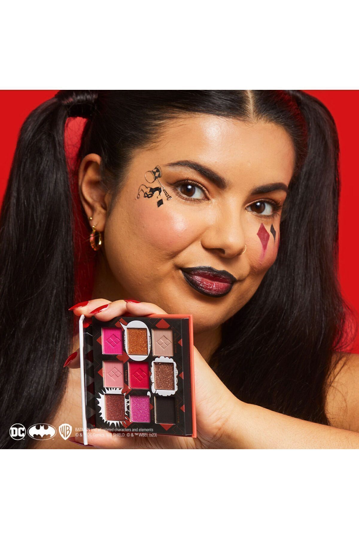 سایه چشم DC X HARLEY QUINN REBEL HEART EYESHADOW PALETTE پالت چراغ جلو Revolution