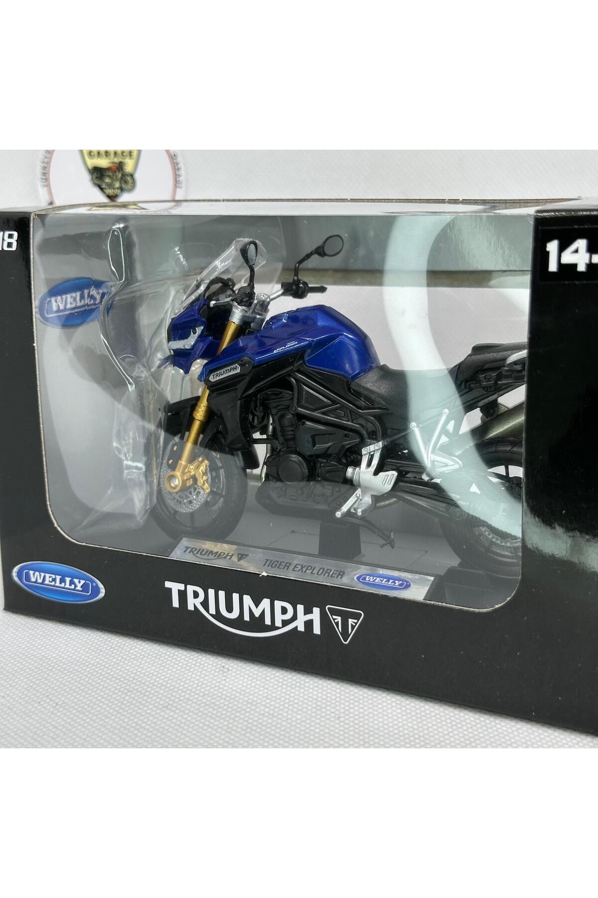 مدل خودرو TRIUMPH EXPLORER 1:18 SCALE DIECAST MODEL MOTORCYCLE – دارای مجوز اسباب بازی و مجسمه فلزی اورجینال MotoGarage