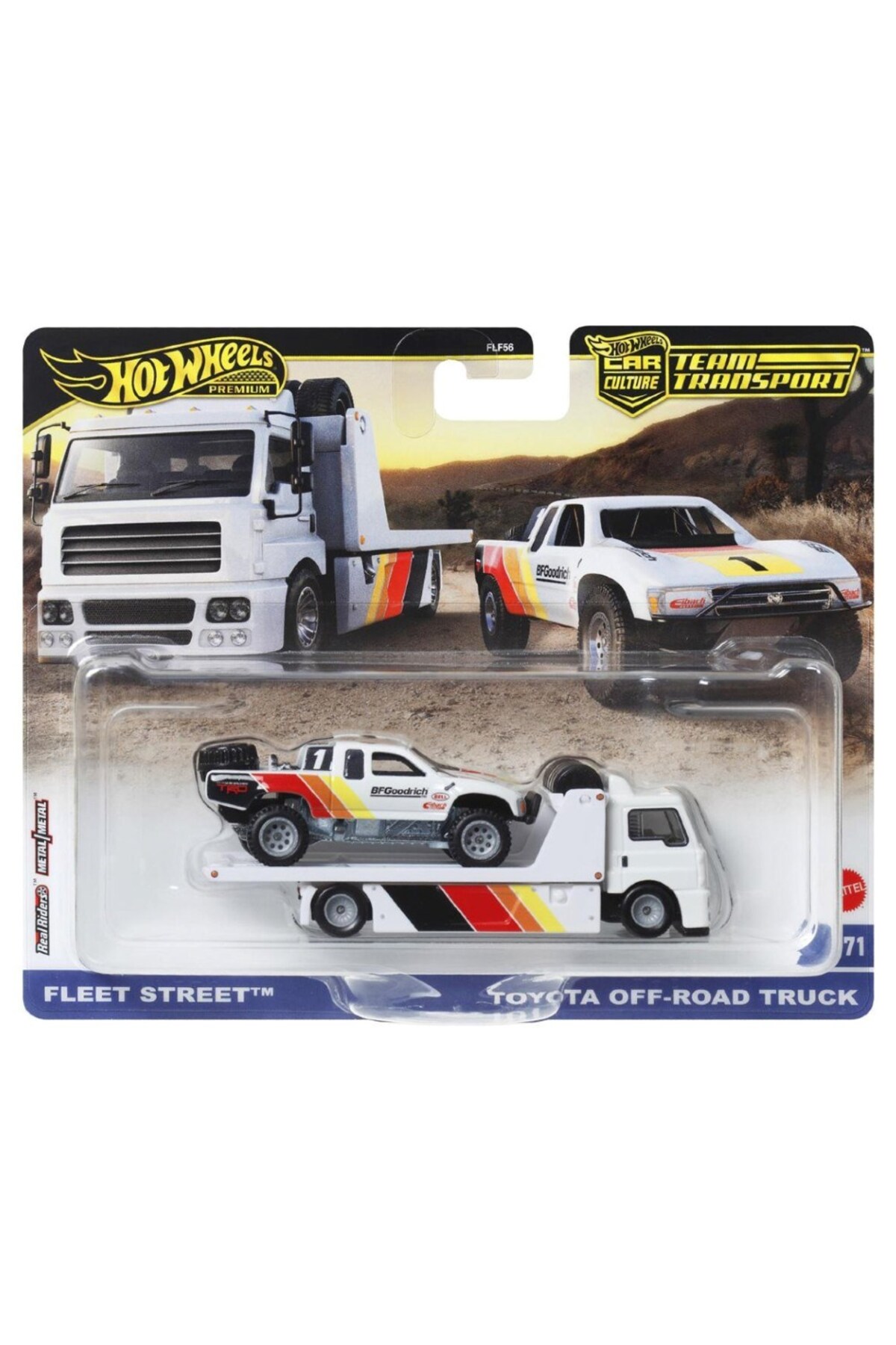 ماشین اسباب بازی پریمیوم تیم حمل و نقل HRV39 CAR CULTURE FLEET STREET کامیون آفرود تویوتا از ترکیه HOT WHEELS
