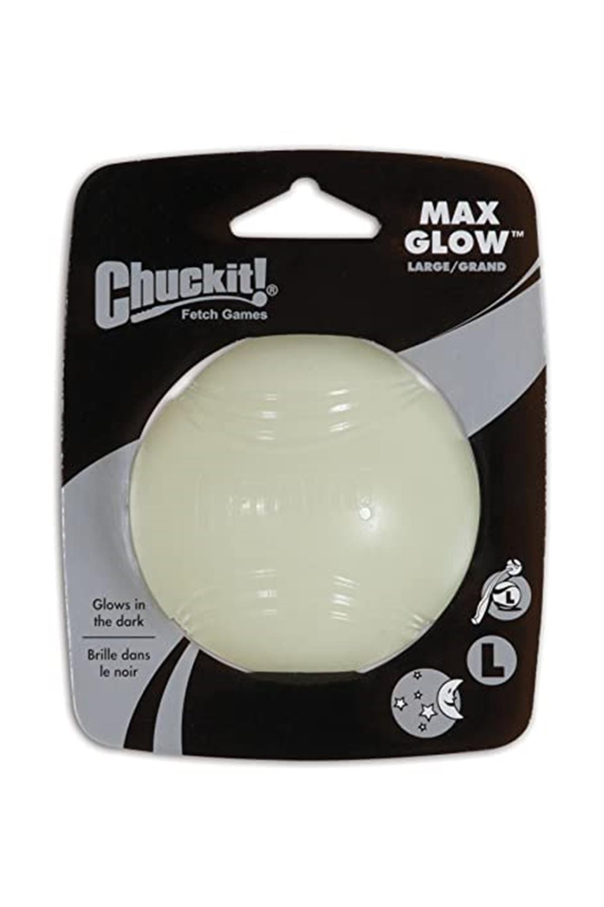توپ بازی سگ چاکیت Chuckit Max Glow Ball، بزرگ، ۷٫۳ سانتی‌متر