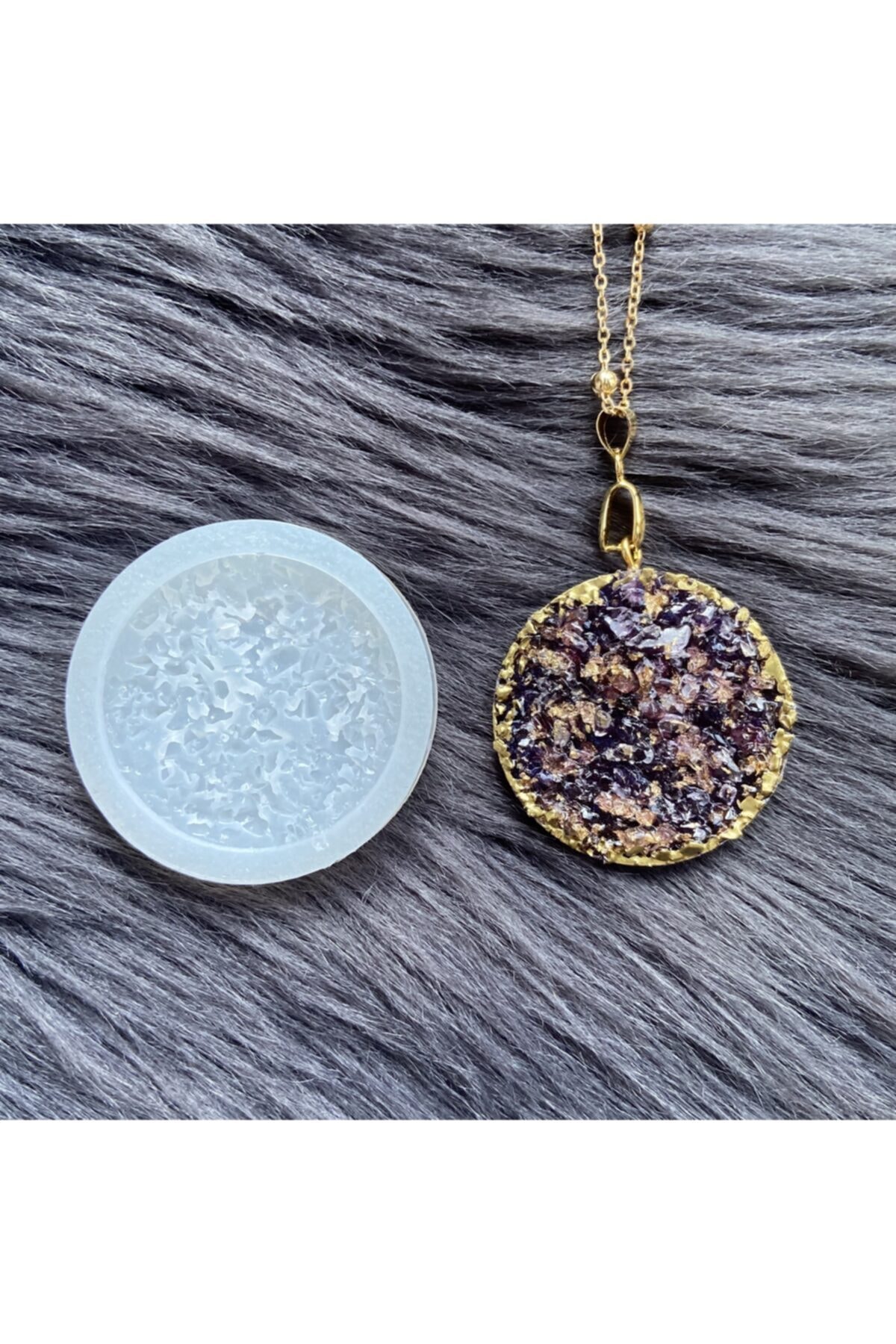 فیگور قالب اپوکسی سیلیکون رزین آویز کریستال گرد جاکلیدی از ترکیه cnk craft shop