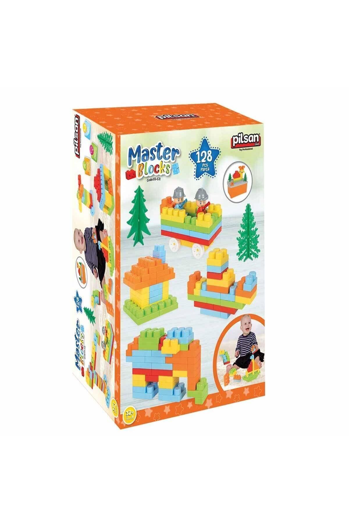 لگو و اسباب بازی های ساخت محور PILSAN MASTER BLOCKS 128 PIECE با لوازم جانبی از ترکیه PİLSAN