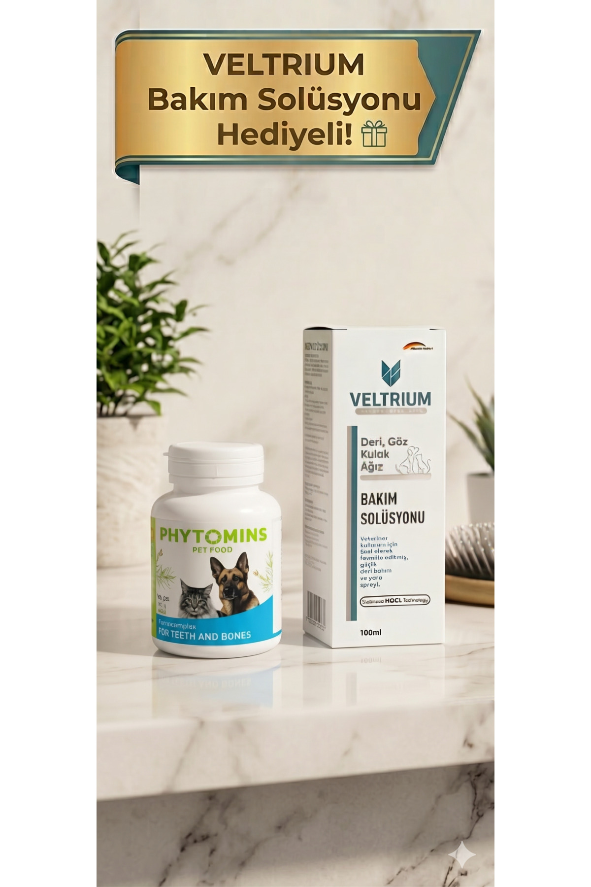 مکمل دندان و استخوان گربه و سگ وداوت Vedavet Phytomins، ۱۰۰ کپسول