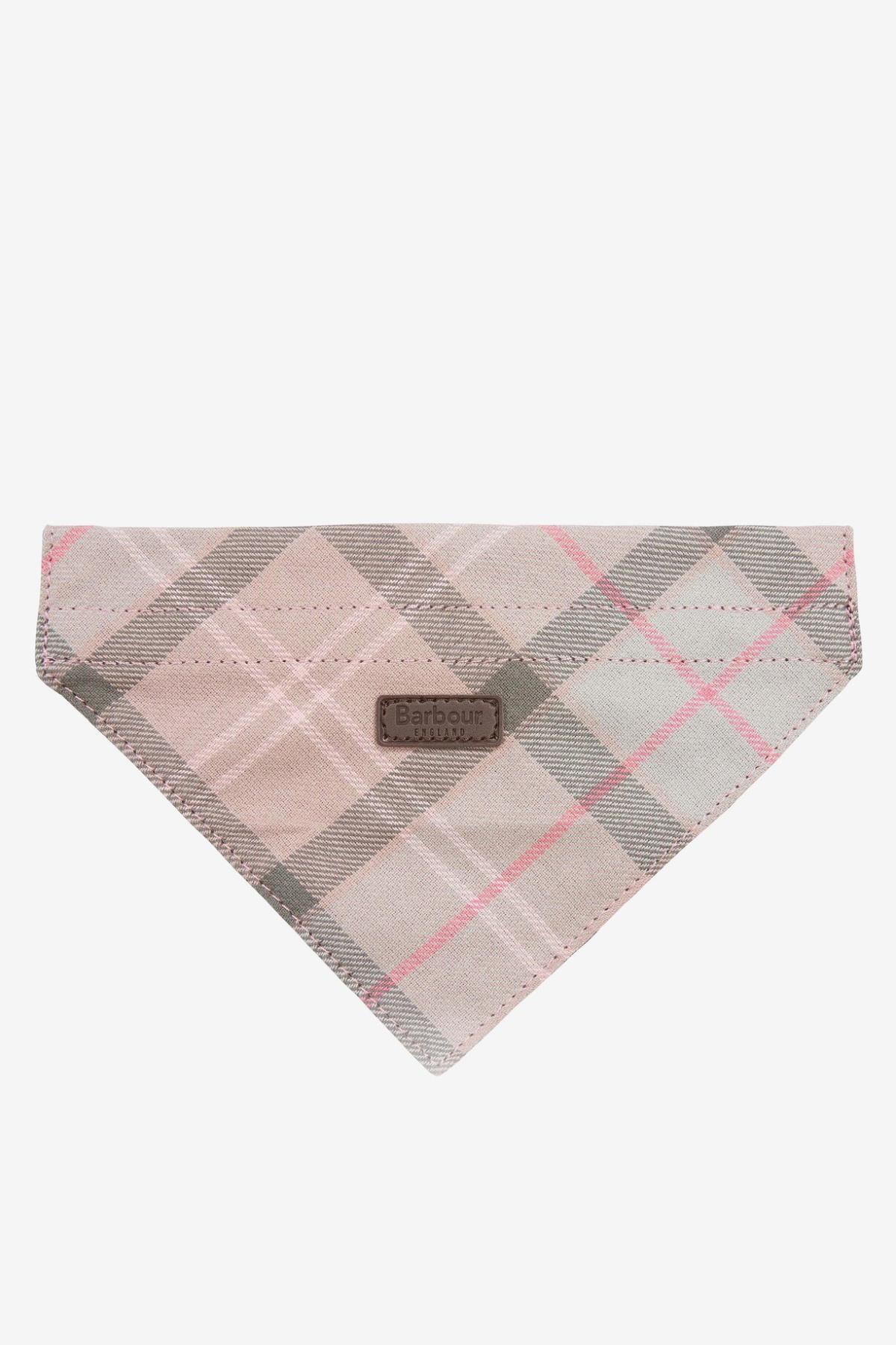 دستمال گردن سگ باربور Barbour مدل DAC0013-BE91، طرح تارتان تاپ و صورتی