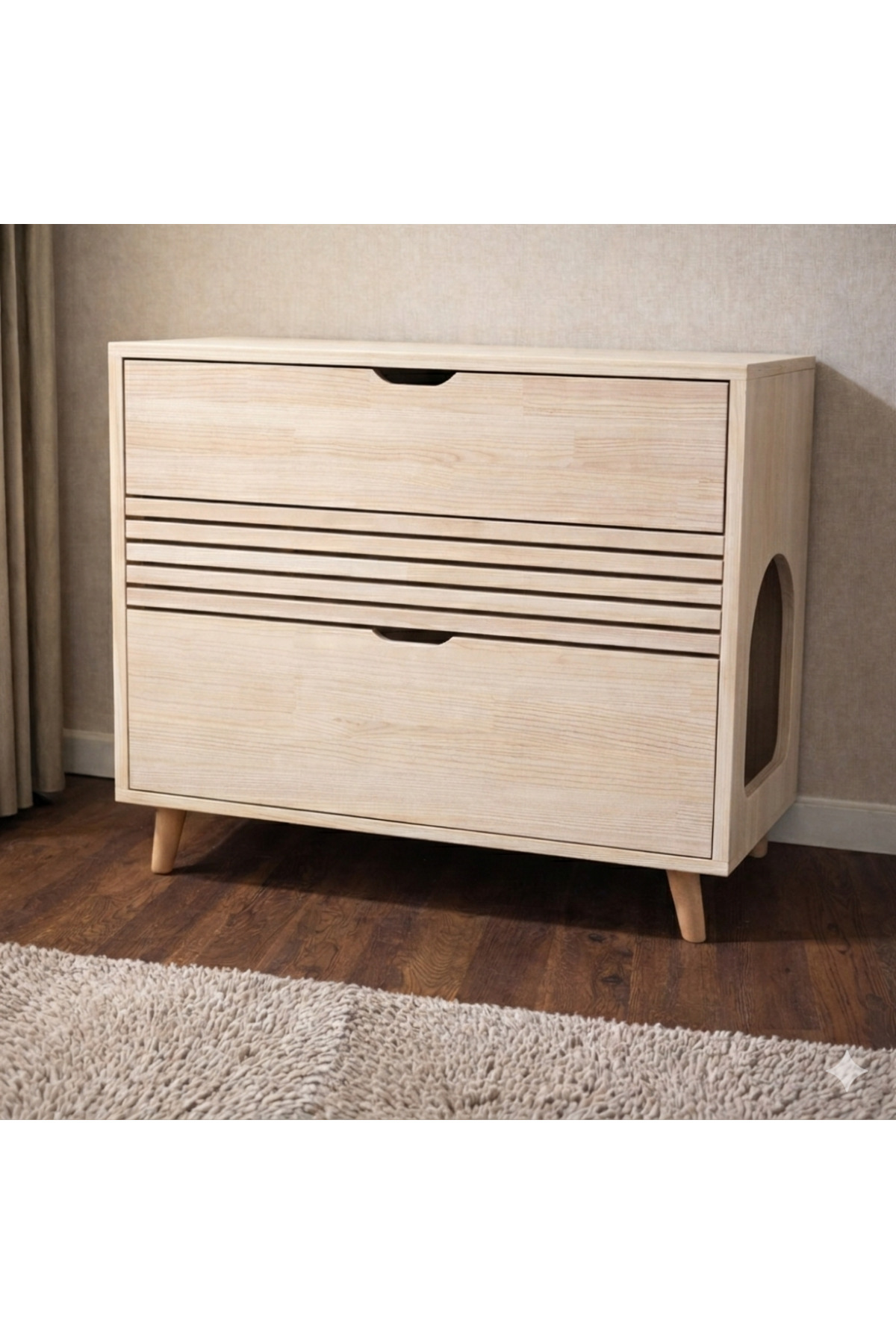 توالت گربه چوبی آهشاپ‌سیتی AHŞAPCİTY، مدل ahşapcity340 بژ
