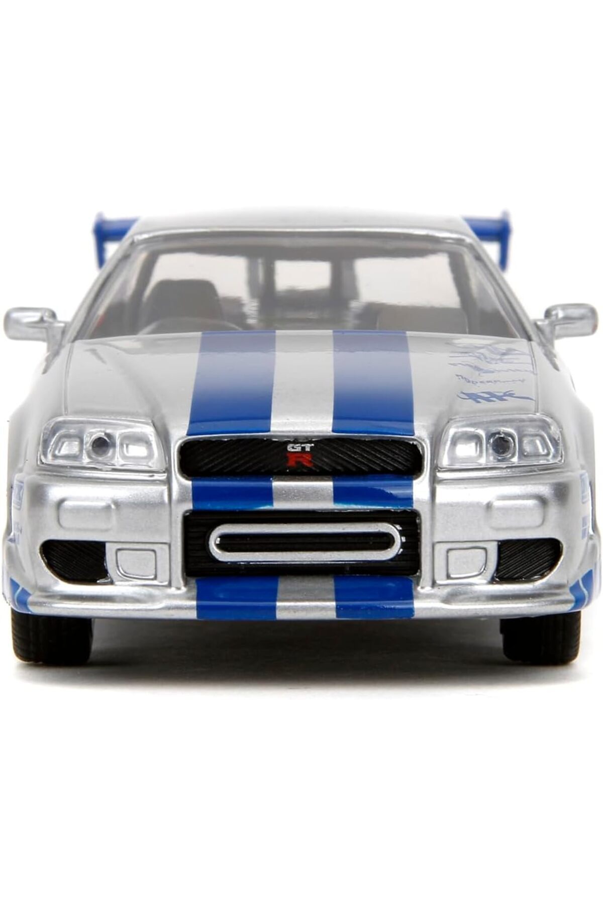 ماشین اسباب بازی JADA FAST AND FURIOUS DIECAST MODEL 12 CM 2002 NISSAN SKYLINE GTR R34 SILVER BLUE هات ویلز اورجینال HOT WHEELS