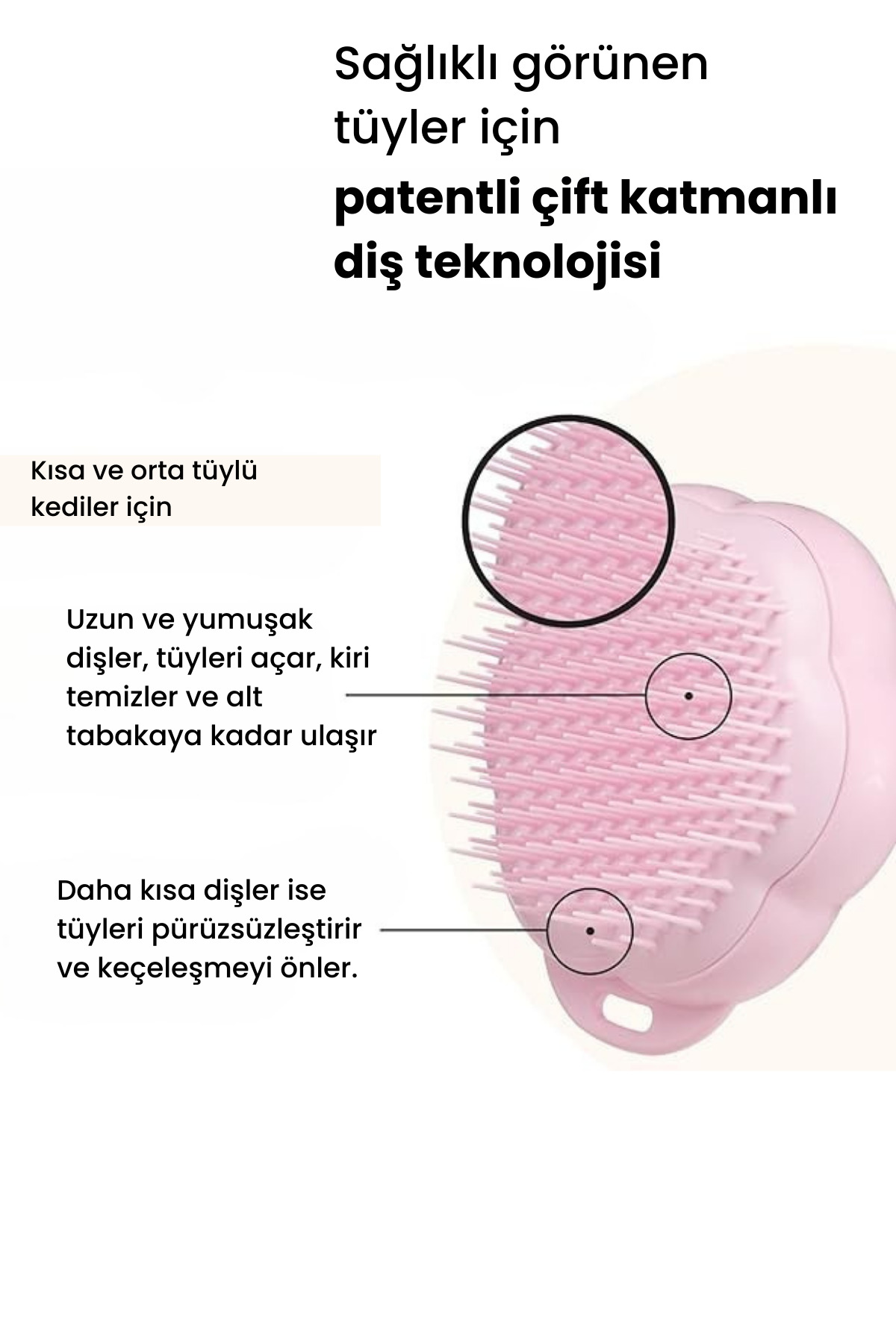 برس جمع‌کننده موی گربه تنگل تیزر Tangle Teezer Pet Teezer، صورتی میلنیال