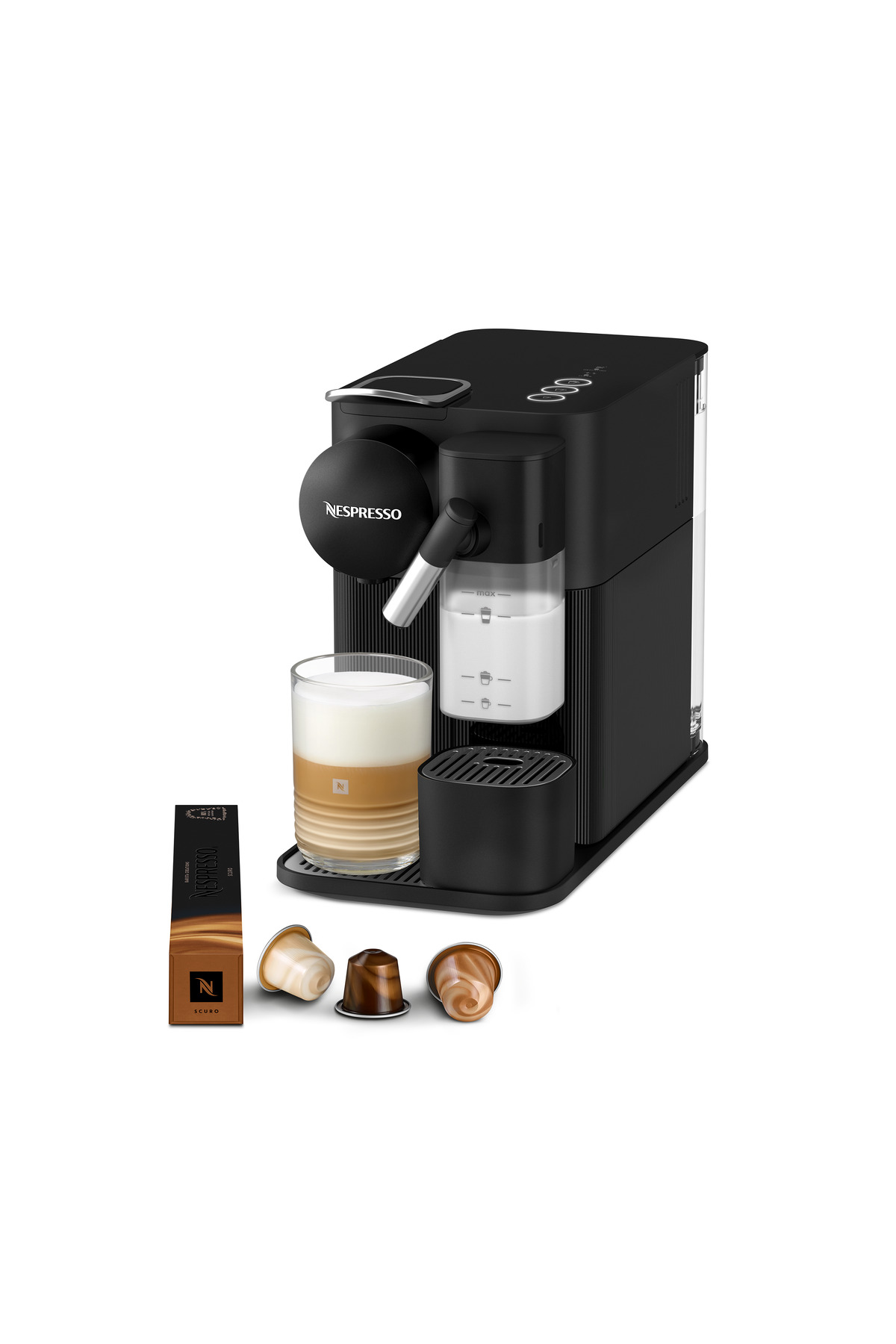 دستگاه اسپرسو و کاپوچینو قهوه ساز F121 LATISSIMA ONE با محلول شیر مشکی اورجینال Nespresso