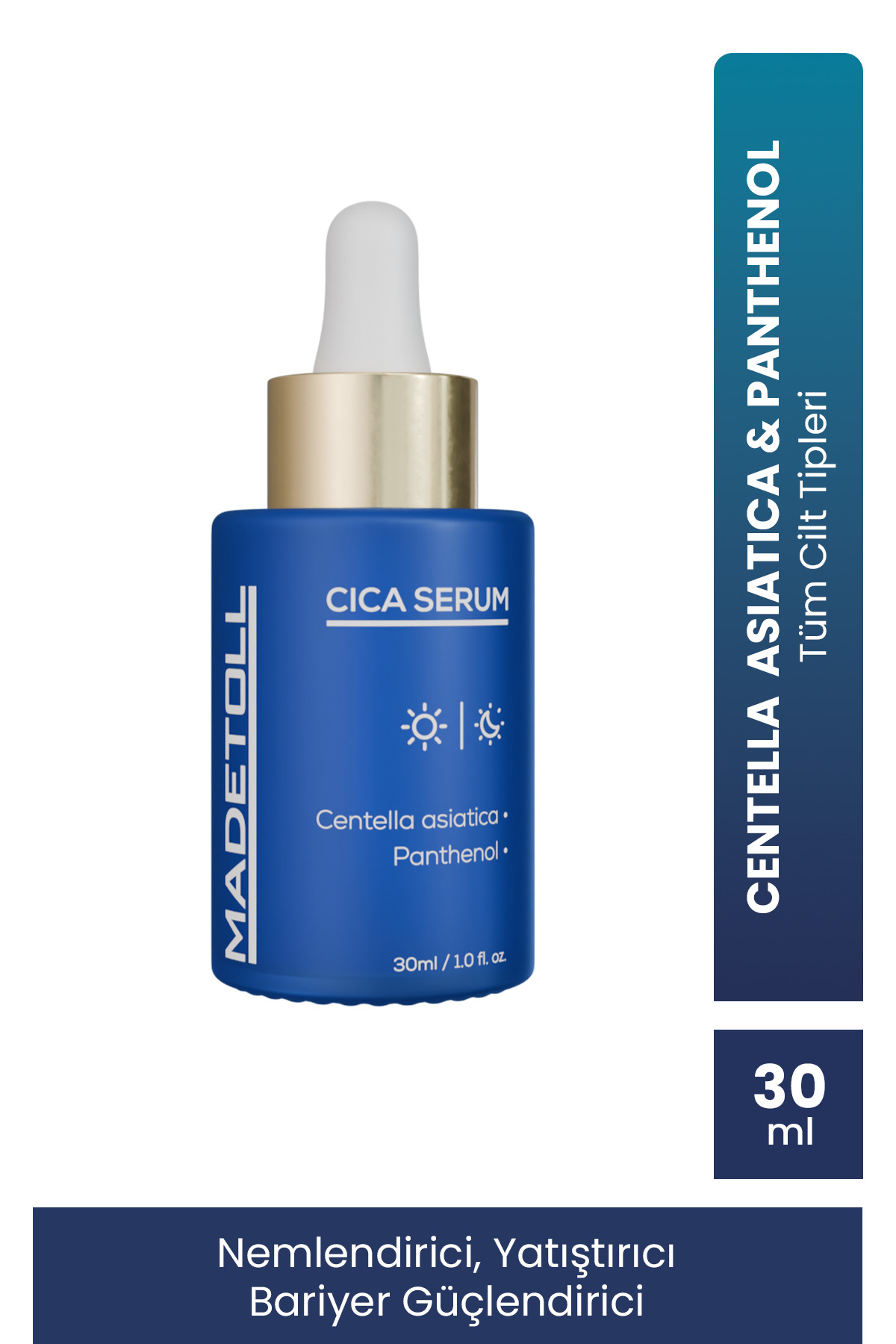 سرم پوست CICA 30 میلی لیتر بازسازی تقویت کننده مانع و تسکین دهنده CENTELLA ASIATICA+PANTHENOL سنتلا Madetoll