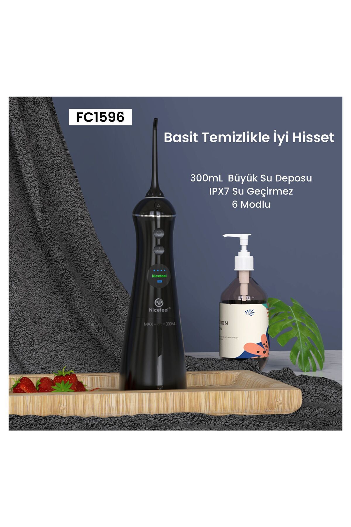 مسواک شارژی تمیز کردن کامل دهان NICEFEEL FC1596 قابل حمل شارژ ماساژ داده شده بریس پروتز CARE PROFESSIONAL اورجینال NPO