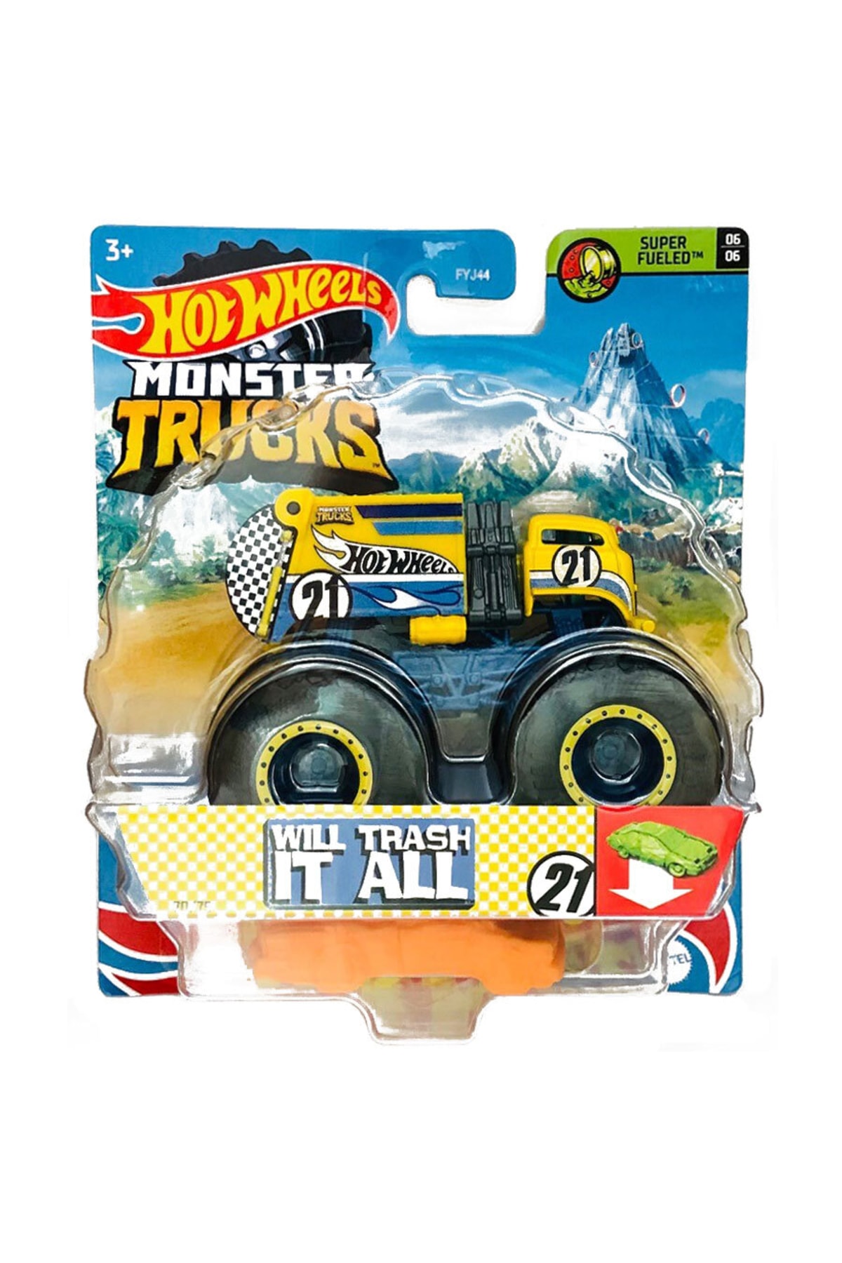 ماشین اسباب بازی MONSTER TRUCKS 1:64 BIG WHEELED CARS HHG67 از ترکیه HOT WHEELS