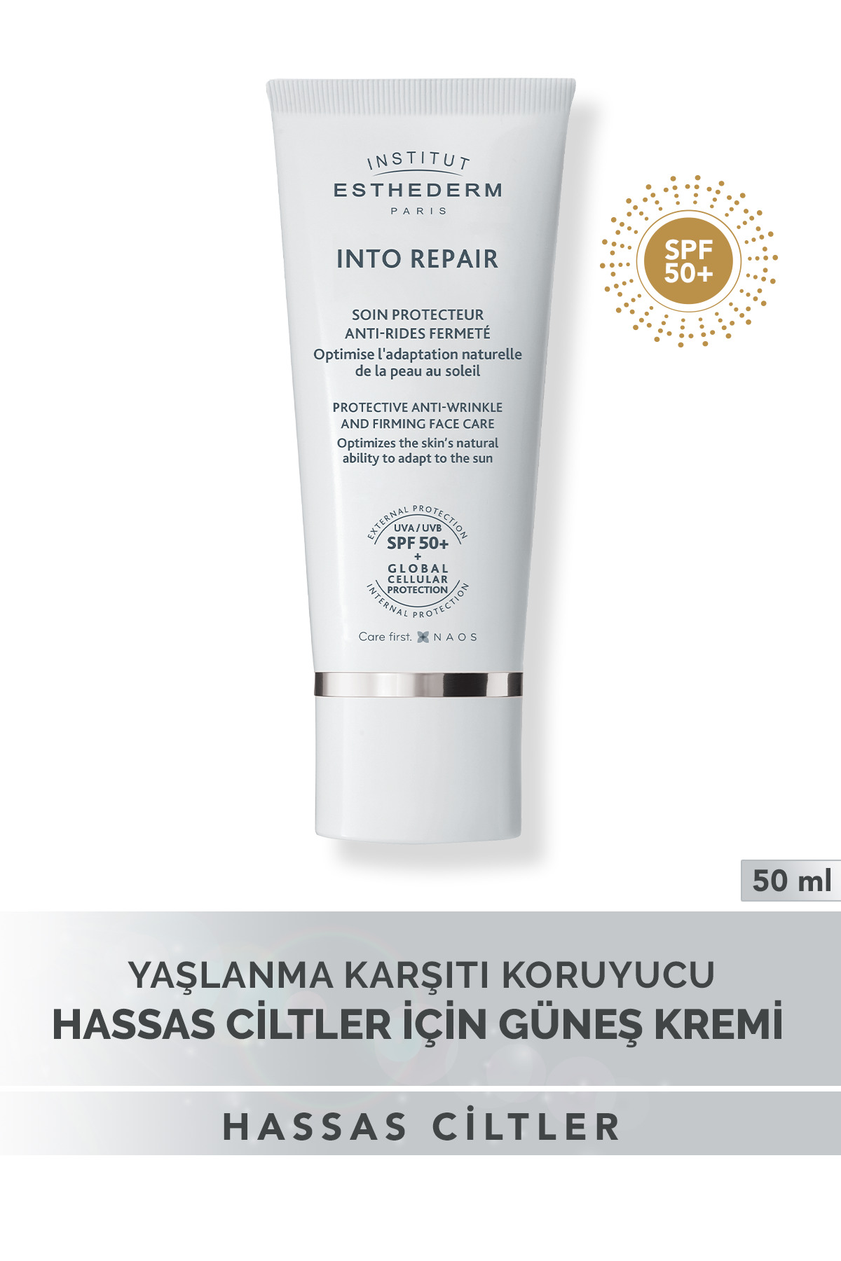INSTITUT ESTHEDERM کرم ضد آفتاب حفاظتی با تحمل به نور خورشید کم برای پوست حساس به خورشید 50 میلی لیتر