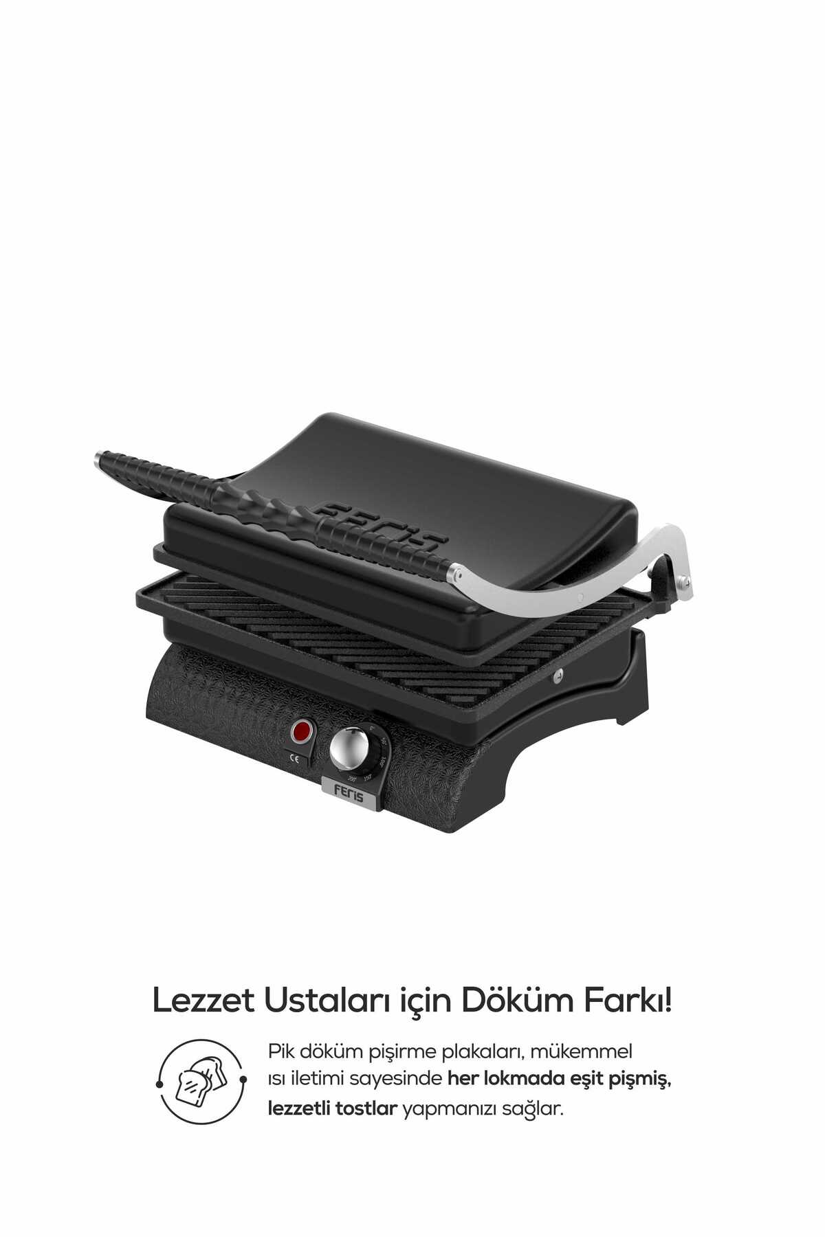 دستگاه ساندویچ و تست توستر چدنی فریس مشکی اورجینال FERİS