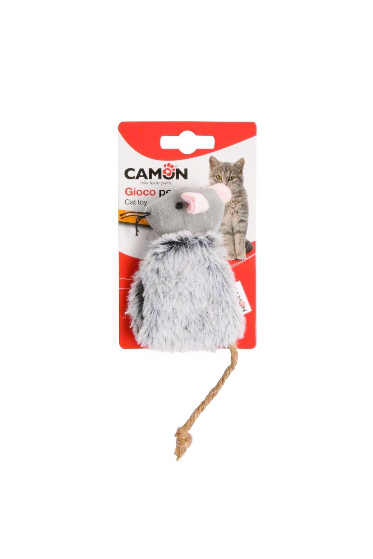 اسباب‌بازی موشی گربه کامون Camon، ۱۰ سانتی‌متر، مدل PD-20 خاکستری
