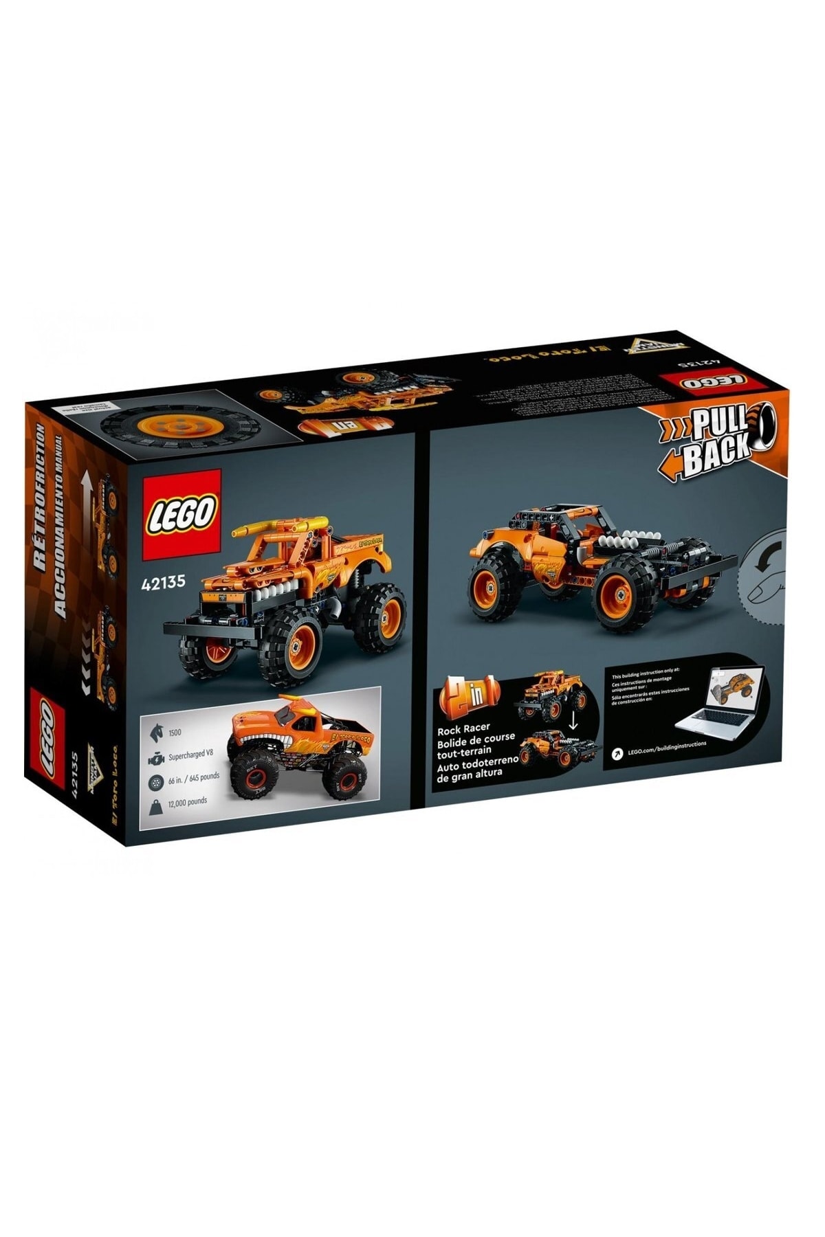 اسباب بازی های آموزشی 42135 ® TECHNIC MONSTER JAM™ EL TORO LOCO™ 247 قطعه +7 سال اورجینال LEGO