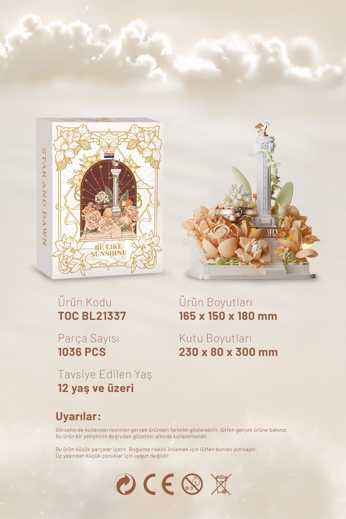لگو و اسباب بازی های ساخت محور BE LIKE SUNSHINE – مجموعه بلوک ساختمانی LOVE MARK SERIES 1036 PIECES از ترکیه balody