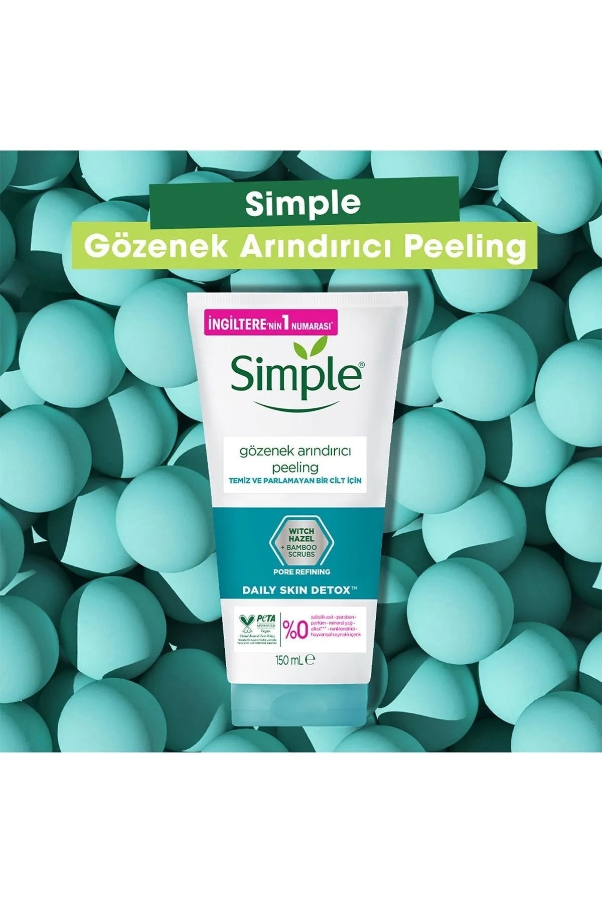 Simple پيلينگ روزانه پوست پاك كننده و ضد براق براي پوست بدون چربي 150 ميلي ليتر