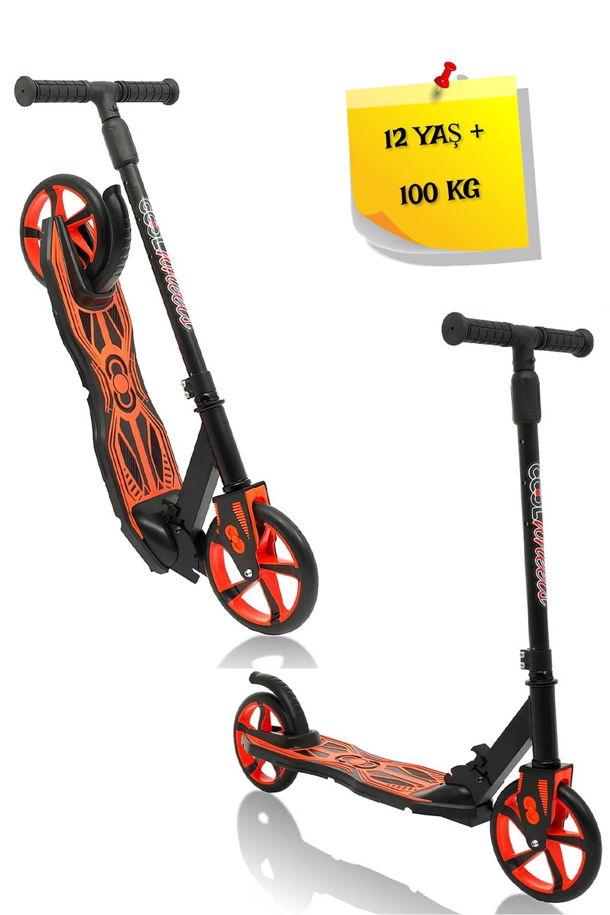 اسکوتر کودکان تاشو نارنجی رنگ 2 چرخ 12 سال + TOYFEST