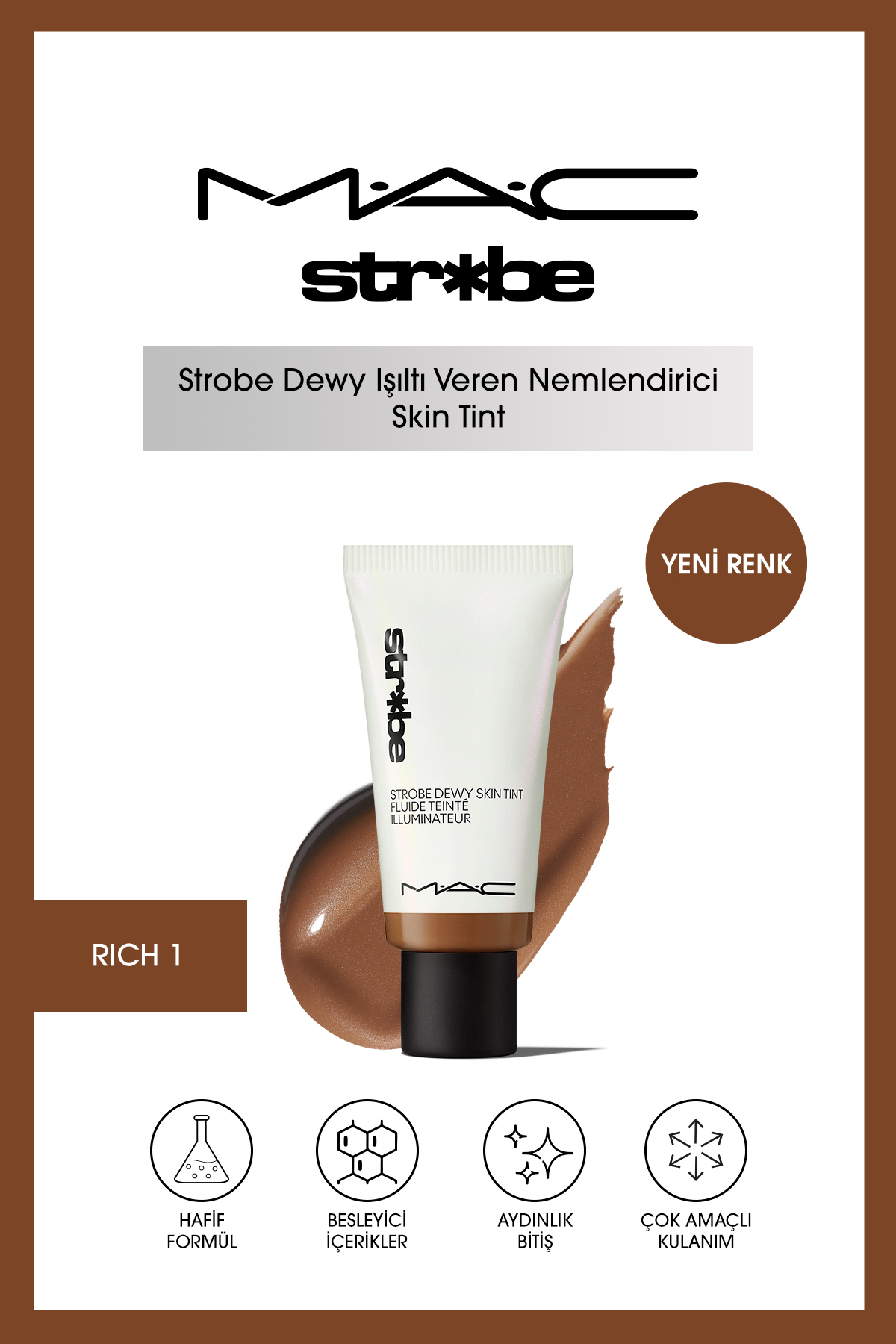 پرایمر آرایش رنگ آمیزی پوست پوستی استروبی آمیز اسید هیالورونیک RICH1 30 میل Mac