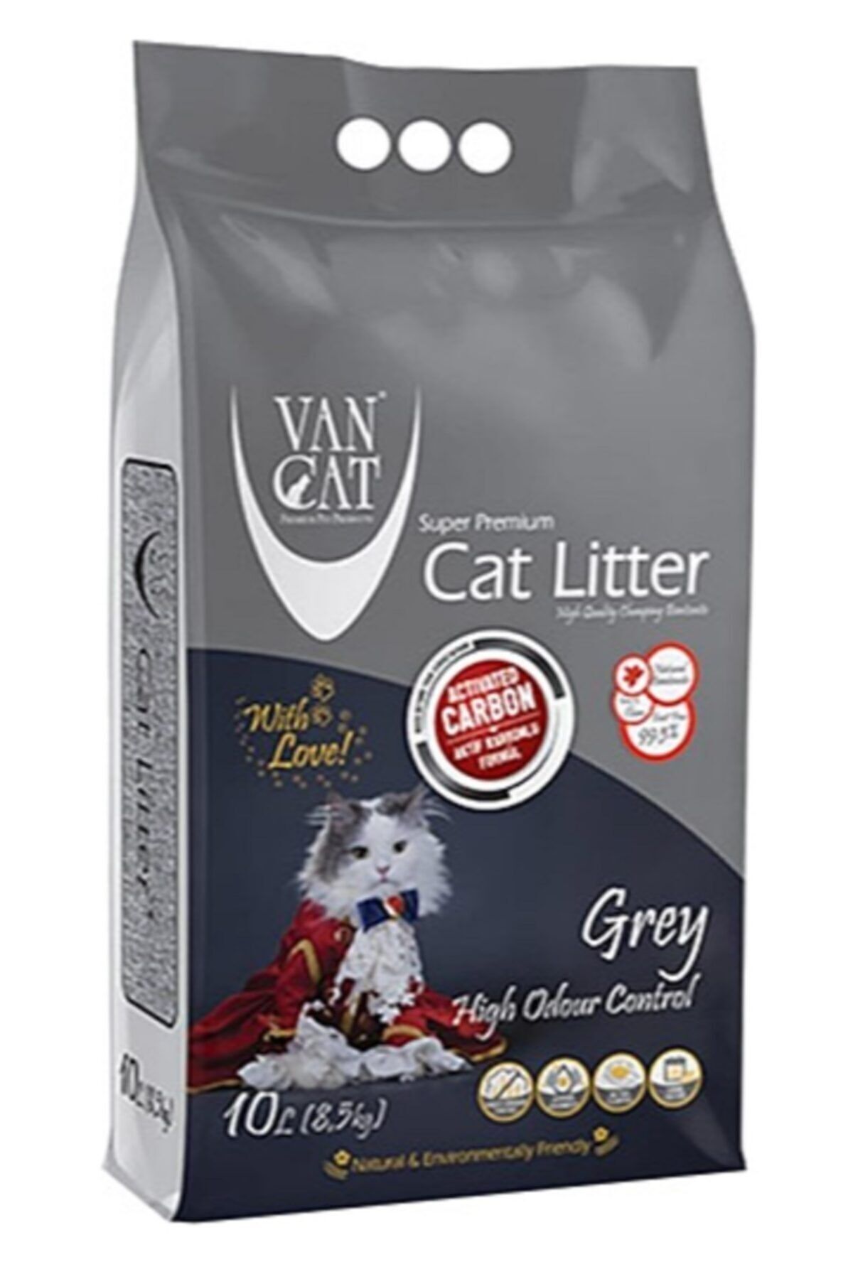 خاک گربه کلامپینگ ون‌کت Van-cat، زغال فعال، ۱۰ لیتر