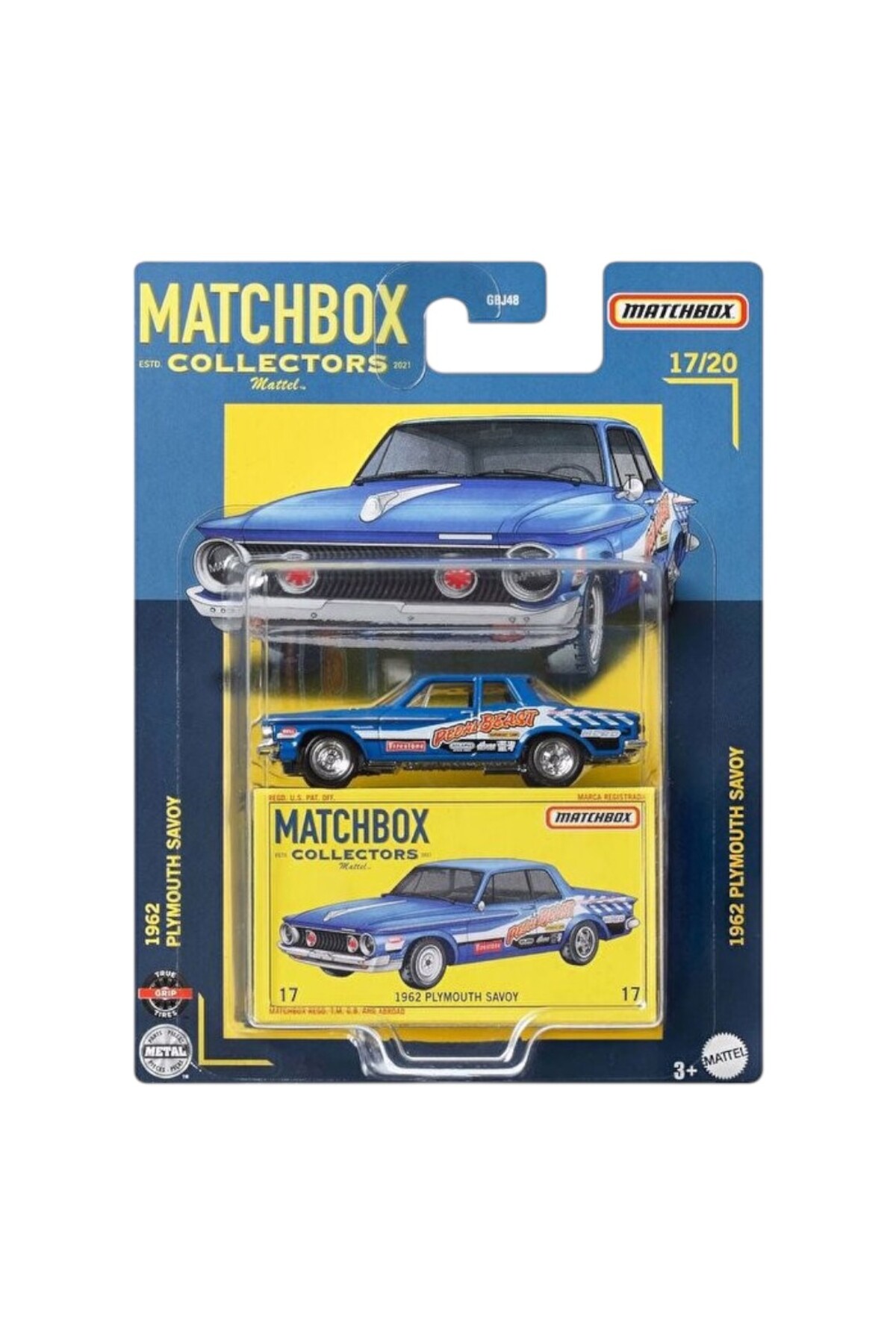 ماشین اسباب بازی MATCHBOX PREMIUM CARS 1962 PLYMOUTH SAVAY HFL96 هات ویلز اورجینال HOT WHEELS