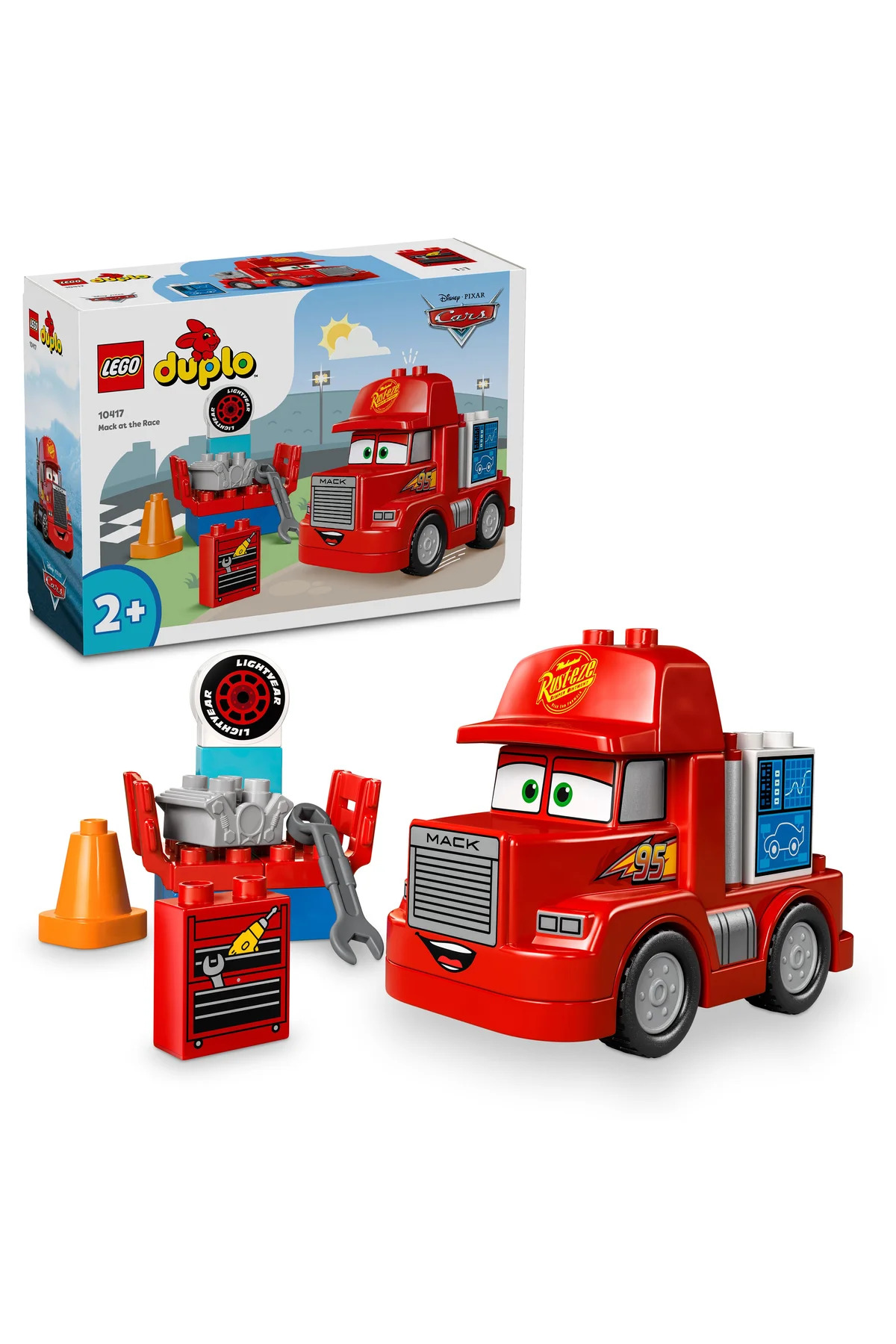 لگو و اسباب بازی های ساخت محور ® DUPLO® | DISNEY AND PIXAR CARS MACK IN THE RACE 10417 مجموعه ساز آموزشی 2+ 14P اورجینال LEGO