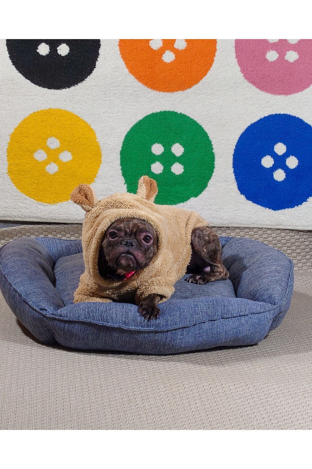 تخت حلقه‌ای گربه و سگ هالی‌داگ Holidog، کتان طبیعی و زیپ‌دار آبی