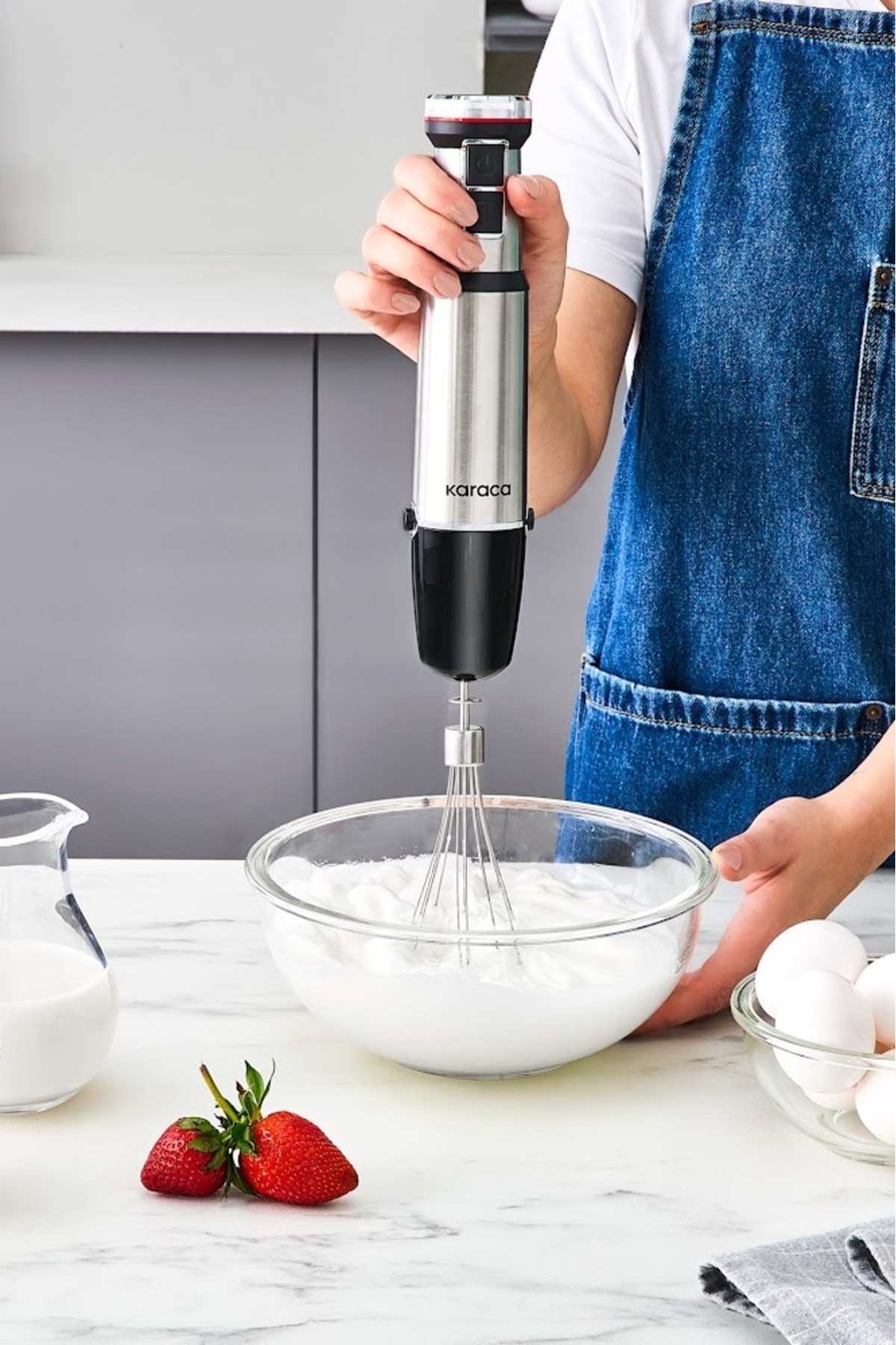 ست مخلوط کن دستی INOX QUICK MIX 1300W با تنظیم سرعت 9637B اورجینال Karaca