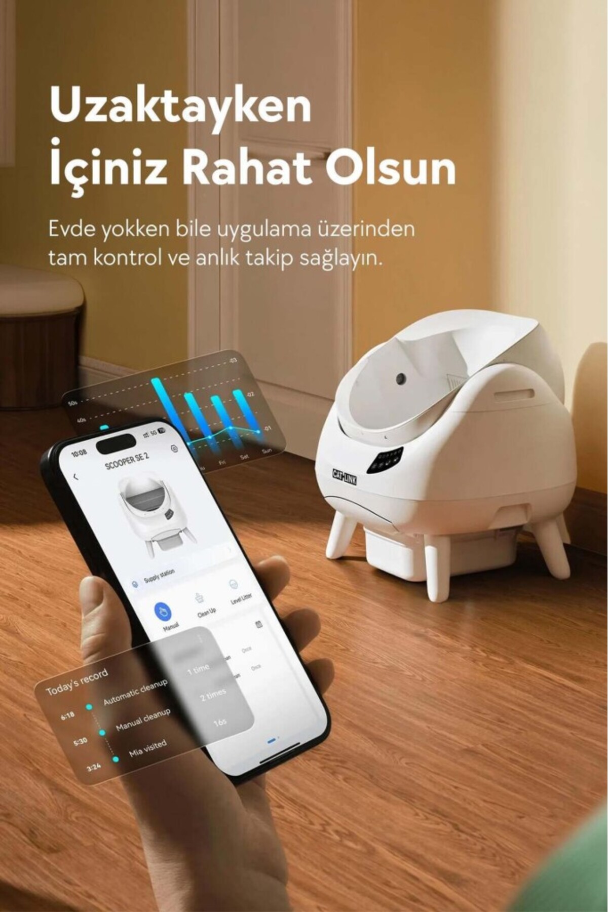 توالت گربه اتوماتیک روباز کت‌لینک Catlink مدل Scooper Open-X، خاکستری