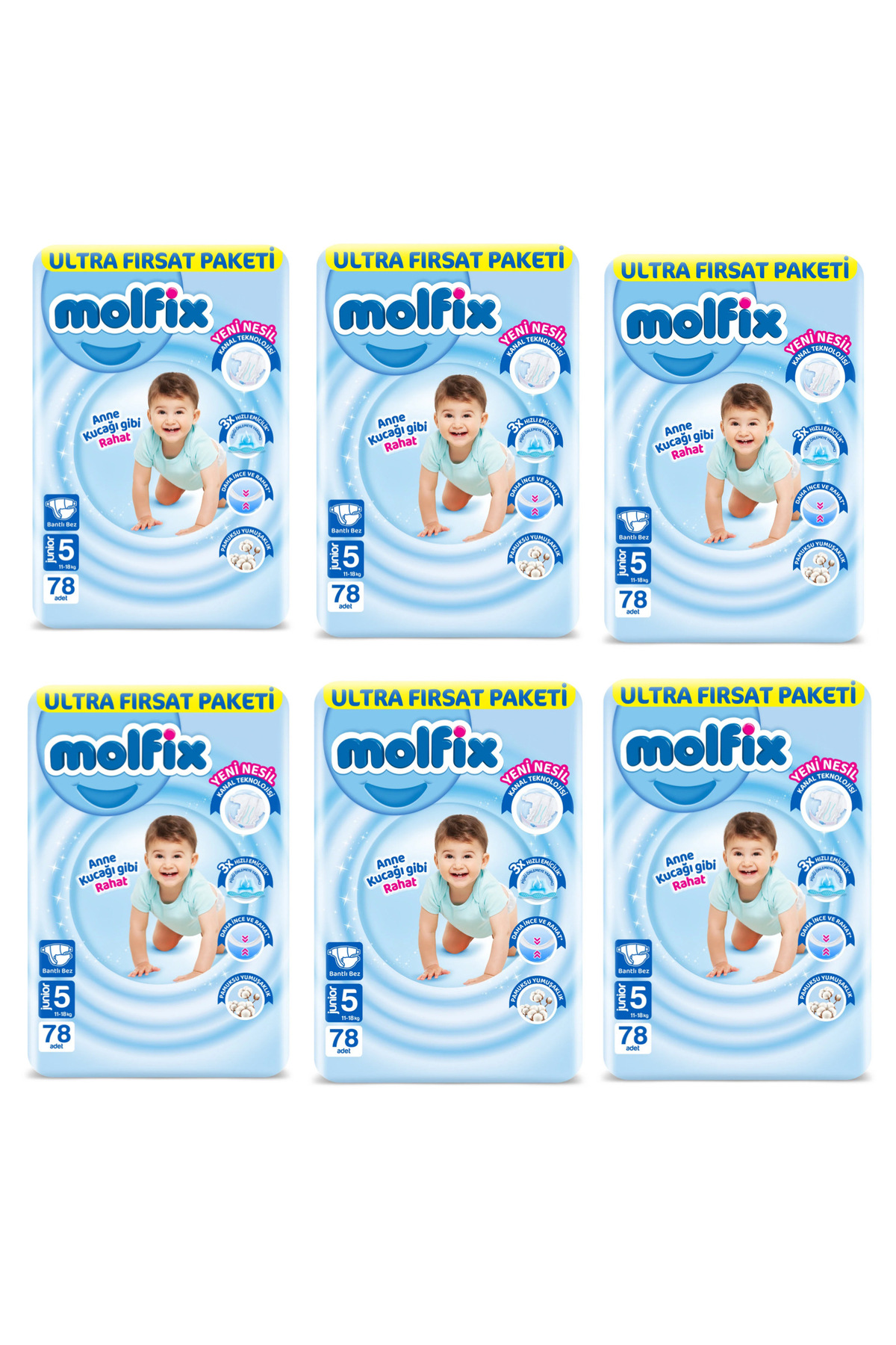 پوشک بچه ULTRA OPPORTUNITY PACK 5 شماره 468 اورجینال Molfix