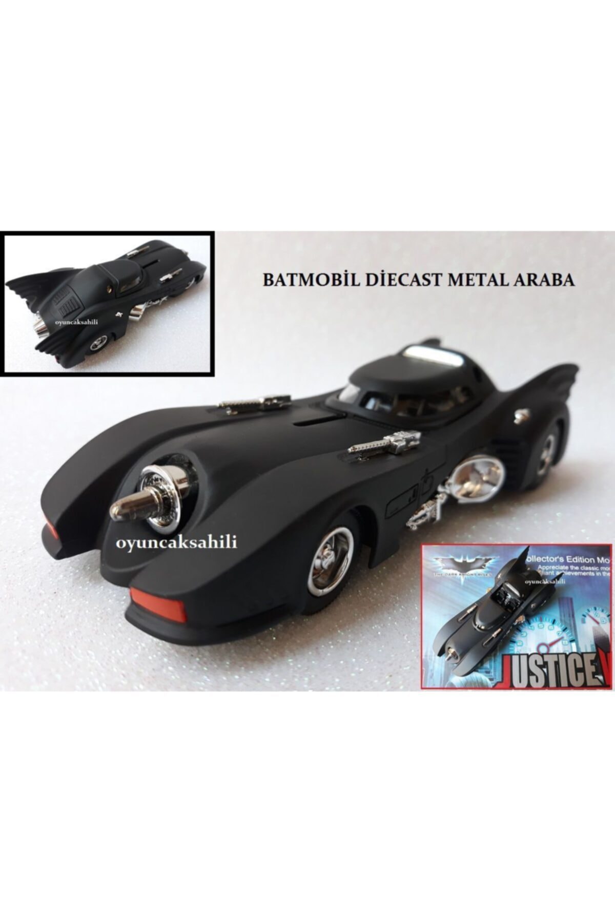 مدل خودرو TOY BATMAN METAL DIECAST CAR BATMOBILE LIGHTED PULL RELEASE VEHICLE 13.5CM اورجینال Genel Markalar